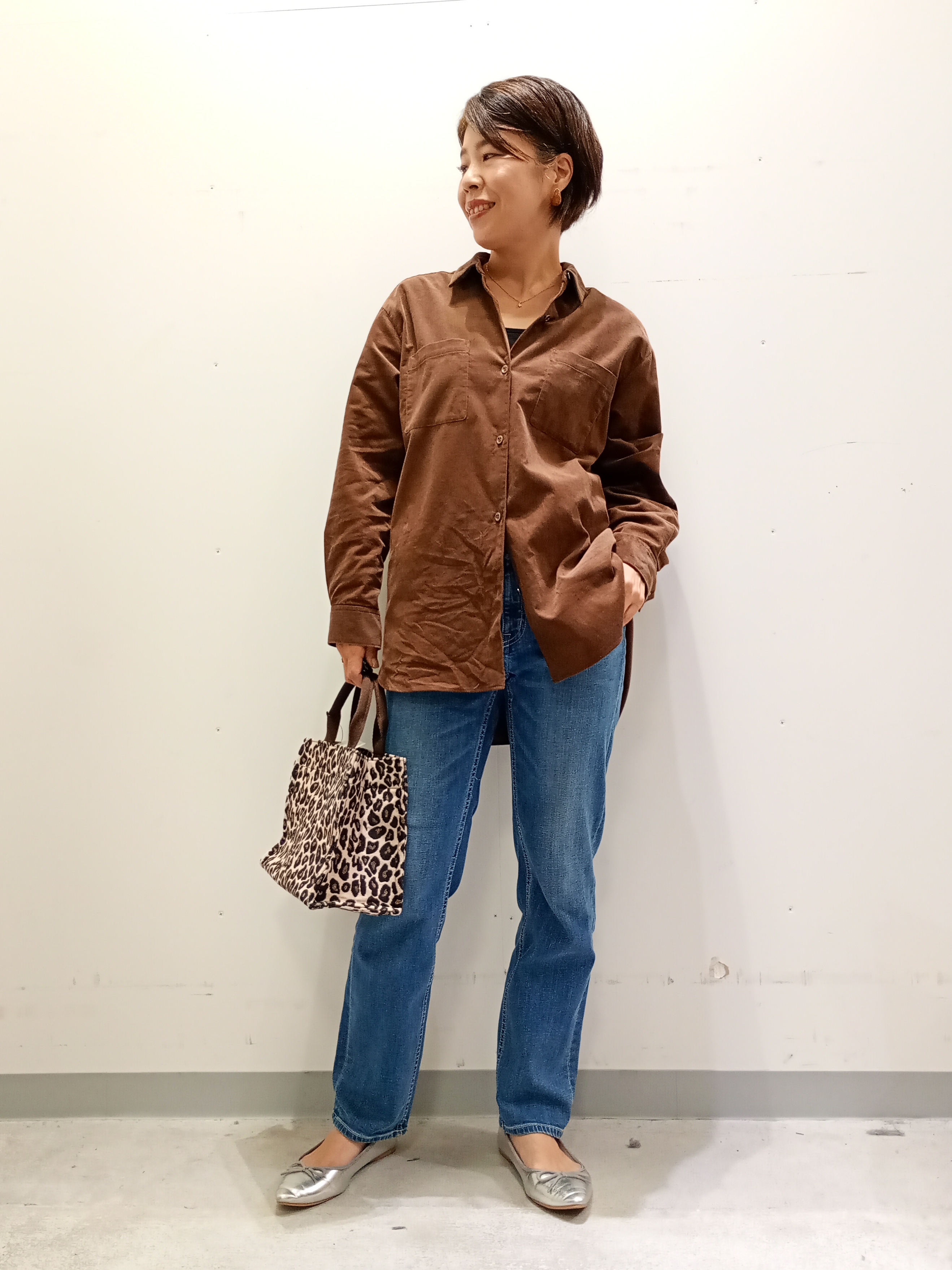 Kさんの「INDIVI｜【2WAY／ストライプ柄】ベーシックシャツ」を使ったコーディネート