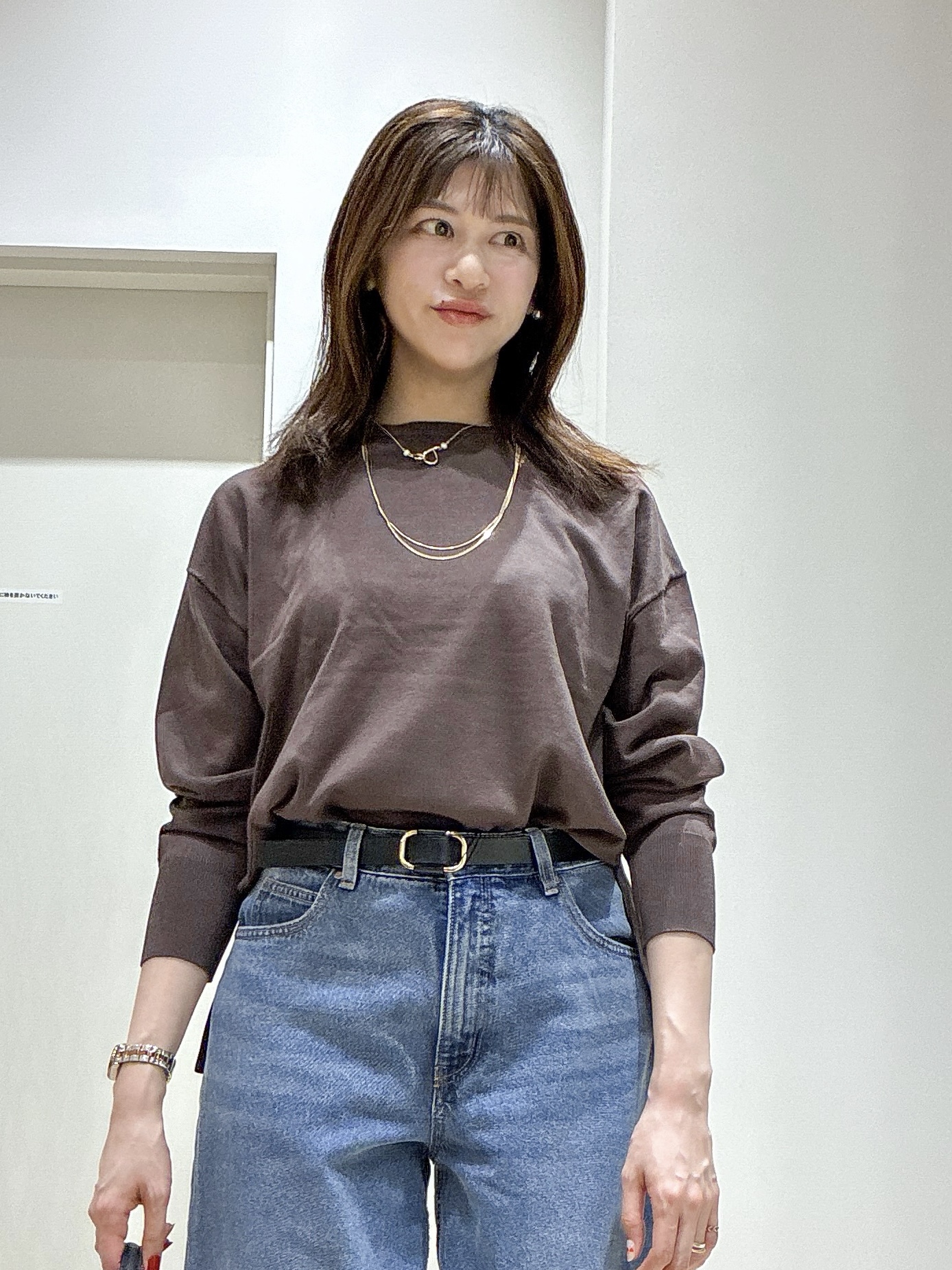 もんちゃんさんの「OPAQUE.CLIP｜リラクシークルーニット【洗濯機OK】」を使ったコーディネート