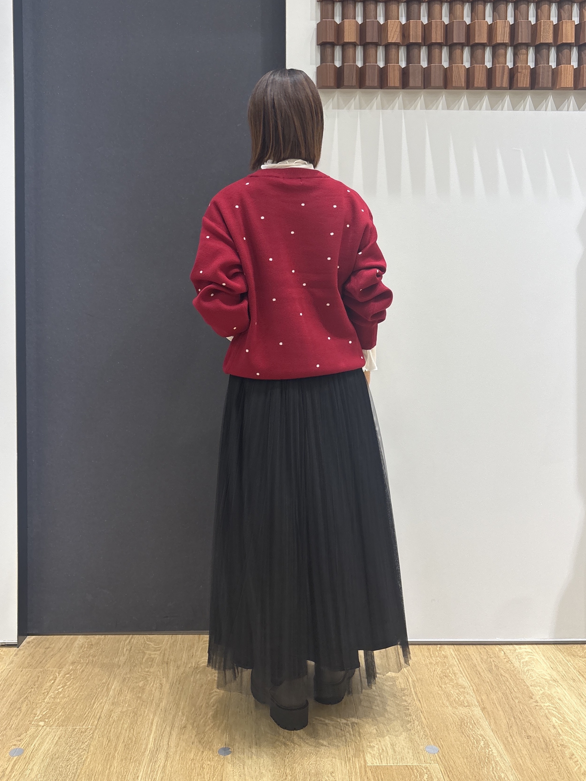 risaさんの「Dessin｜【洗濯機OK/秋ニット】コットンジャガード ドットプルオーバー」を使ったコーディネート