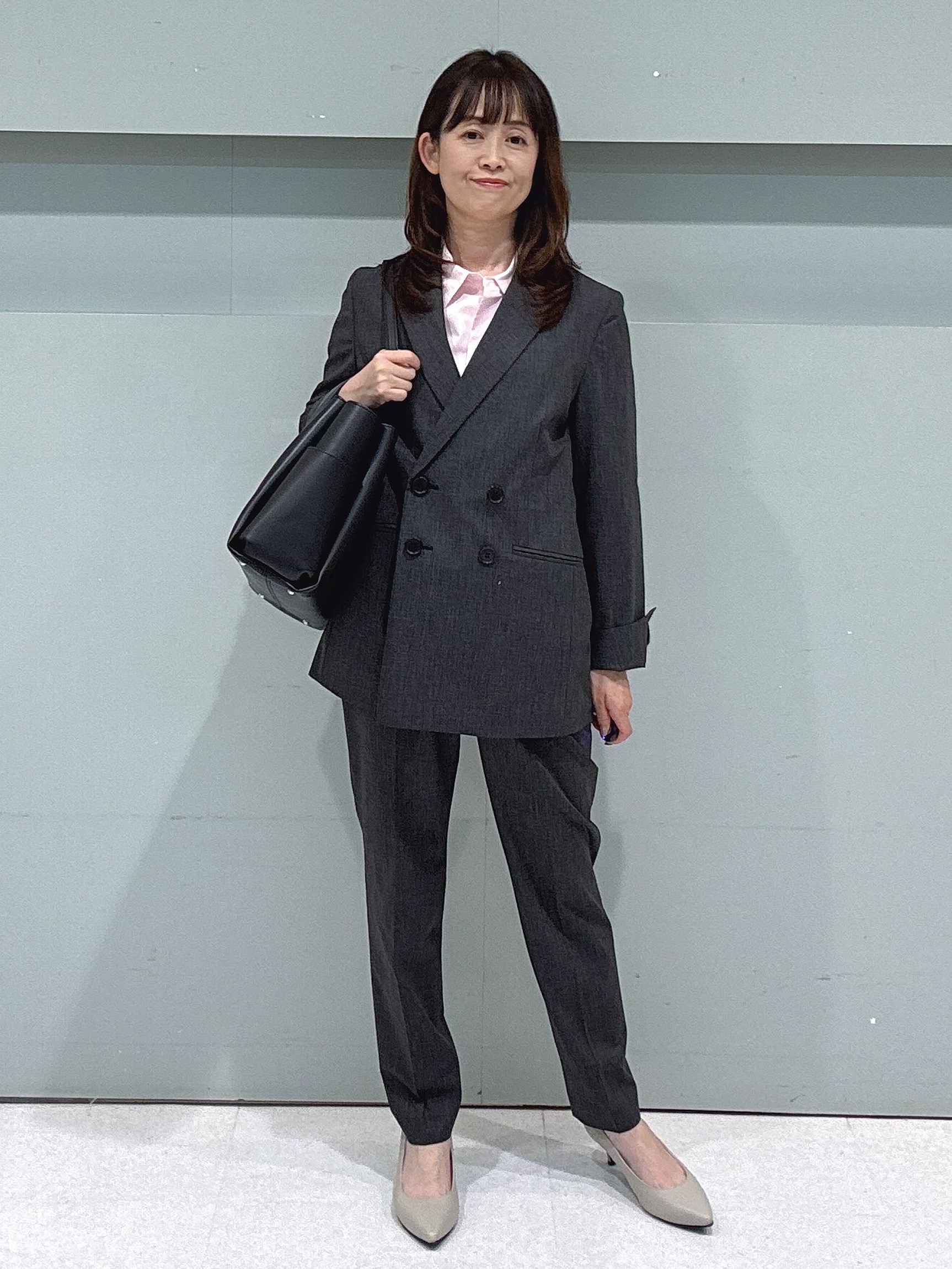 makiさんの「UNTITLED｜【セットアップ可/秋羽織り/お仕事スーツ】ウールブレンドダブルジャケット」を使ったコーディネート
