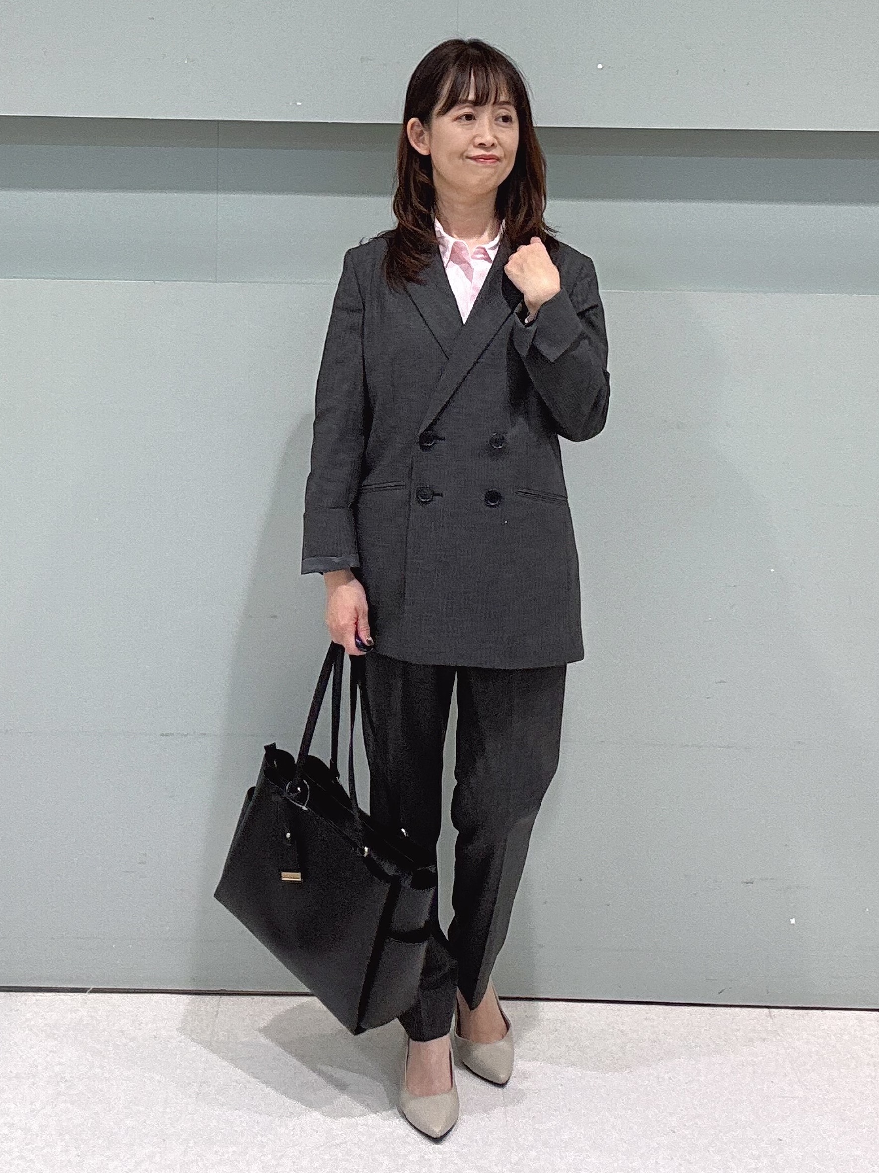 makiさんの「UNTITLED｜【セットアップ可/秋羽織り/お仕事スーツ】ウールブレンドダブルジャケット」を使ったコーディネート