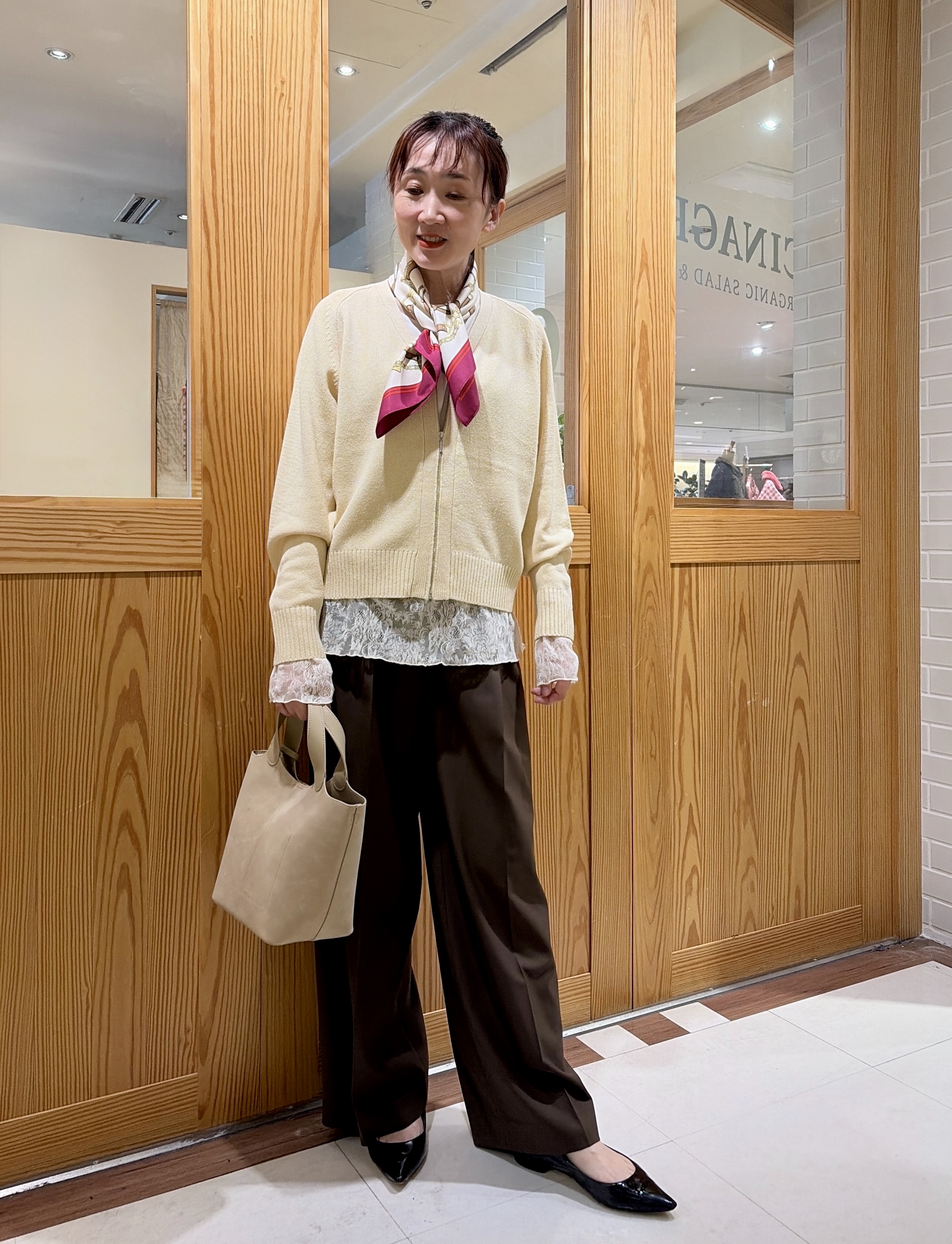 ゆうさんの「UNTITLED｜【アンサンブル可/秋羽織り】杢調ジップカーディガン」を使ったコーディネート