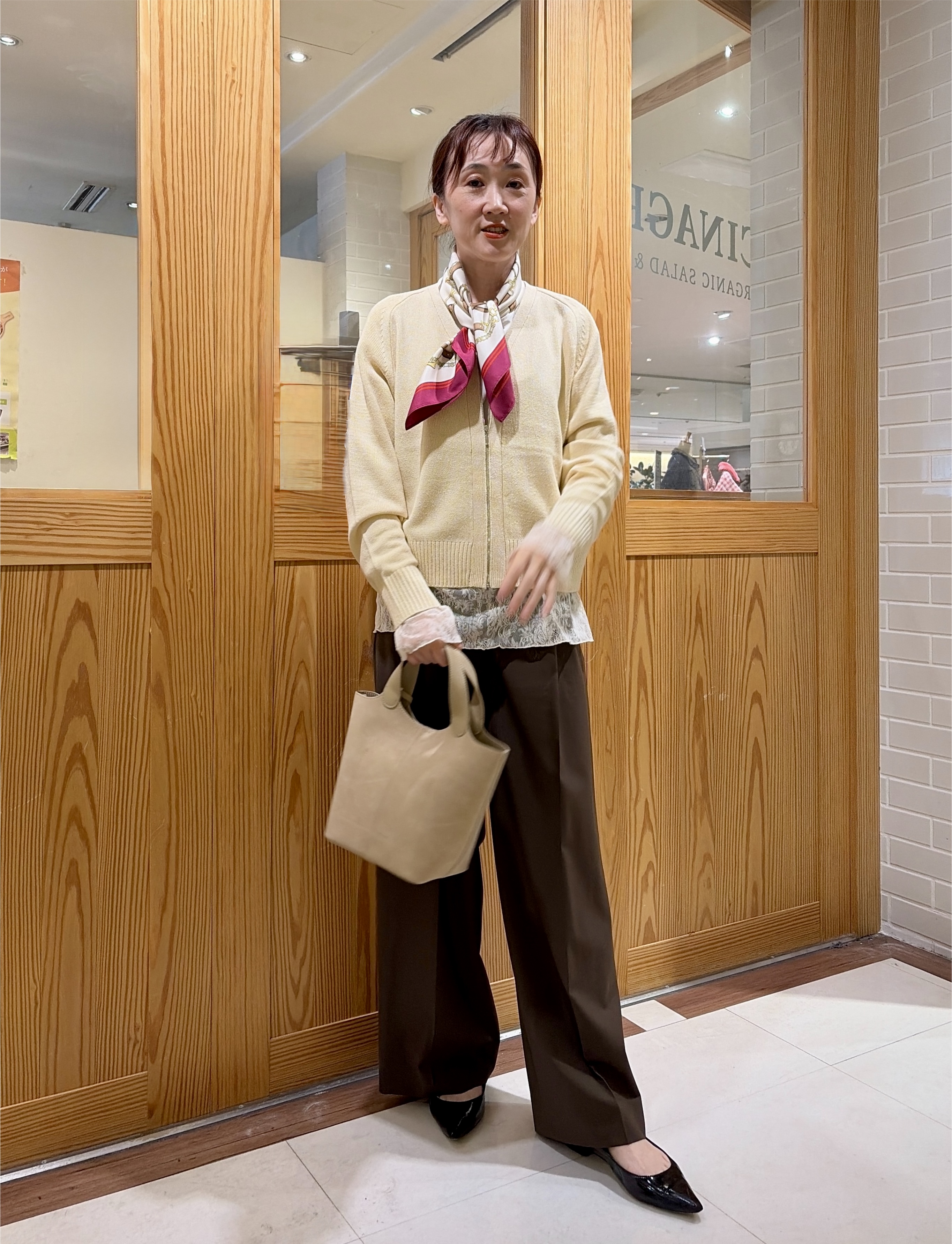 ゆうさんの「UNTITLED｜【アンサンブル可/秋羽織り】杢調ジップカーディガン」を使ったコーディネート