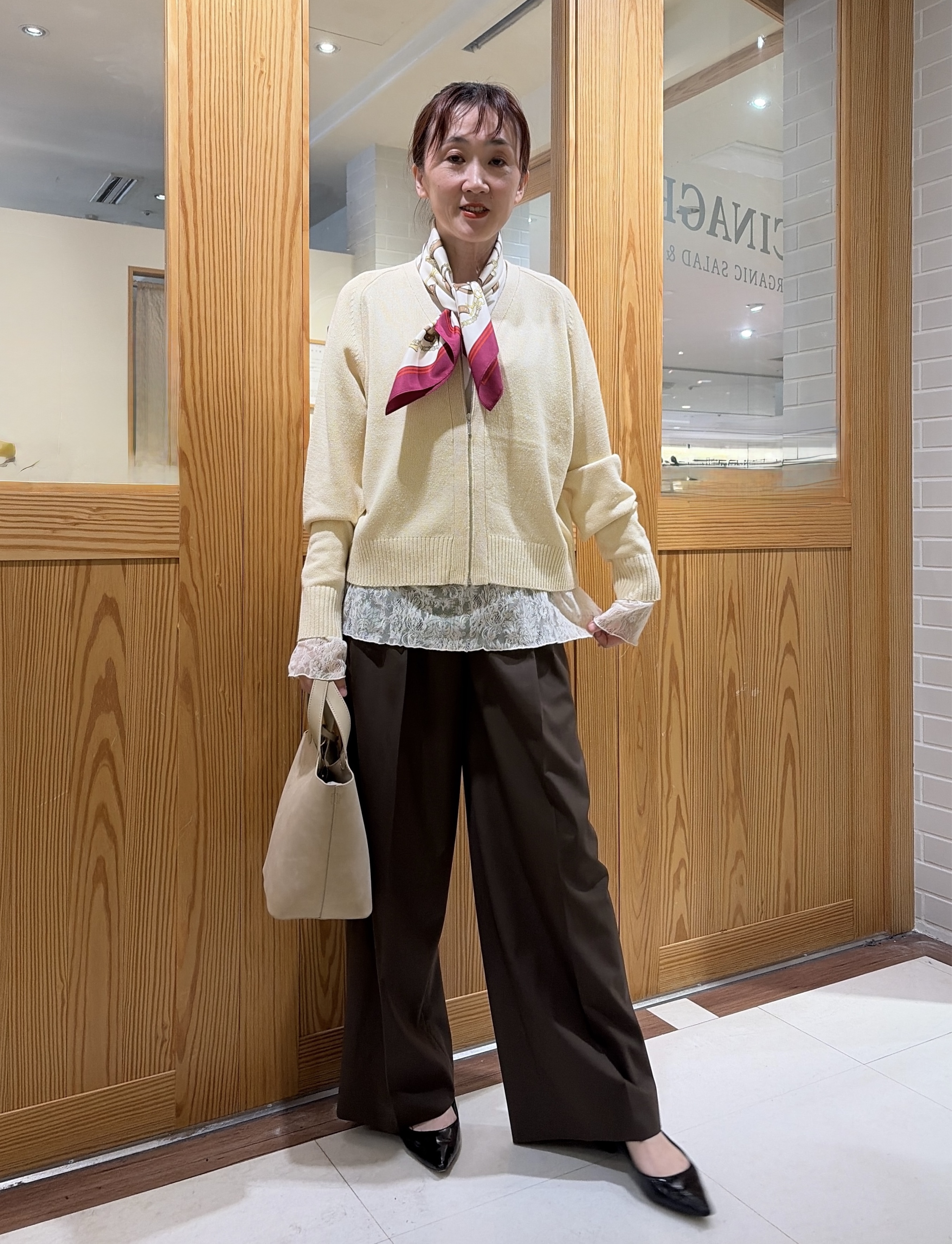 ゆうさんの「UNTITLED｜【アンサンブル可/秋羽織り】杢調ジップカーディガン」を使ったコーディネート