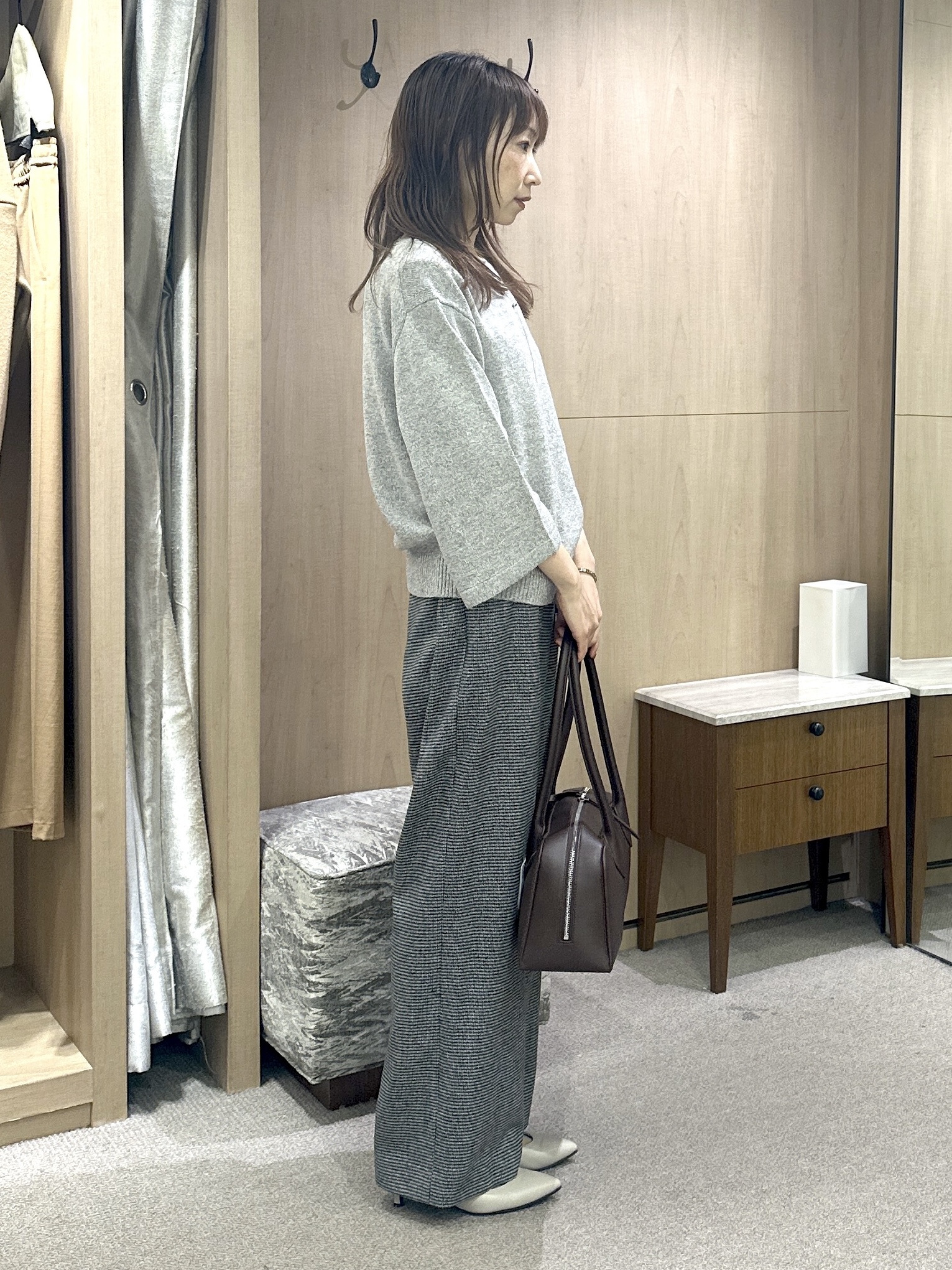 Miwaさんの「UNTITLED｜【アンサンブル可/手洗い可】杢調プルオーバーニット」を使ったコーディネート