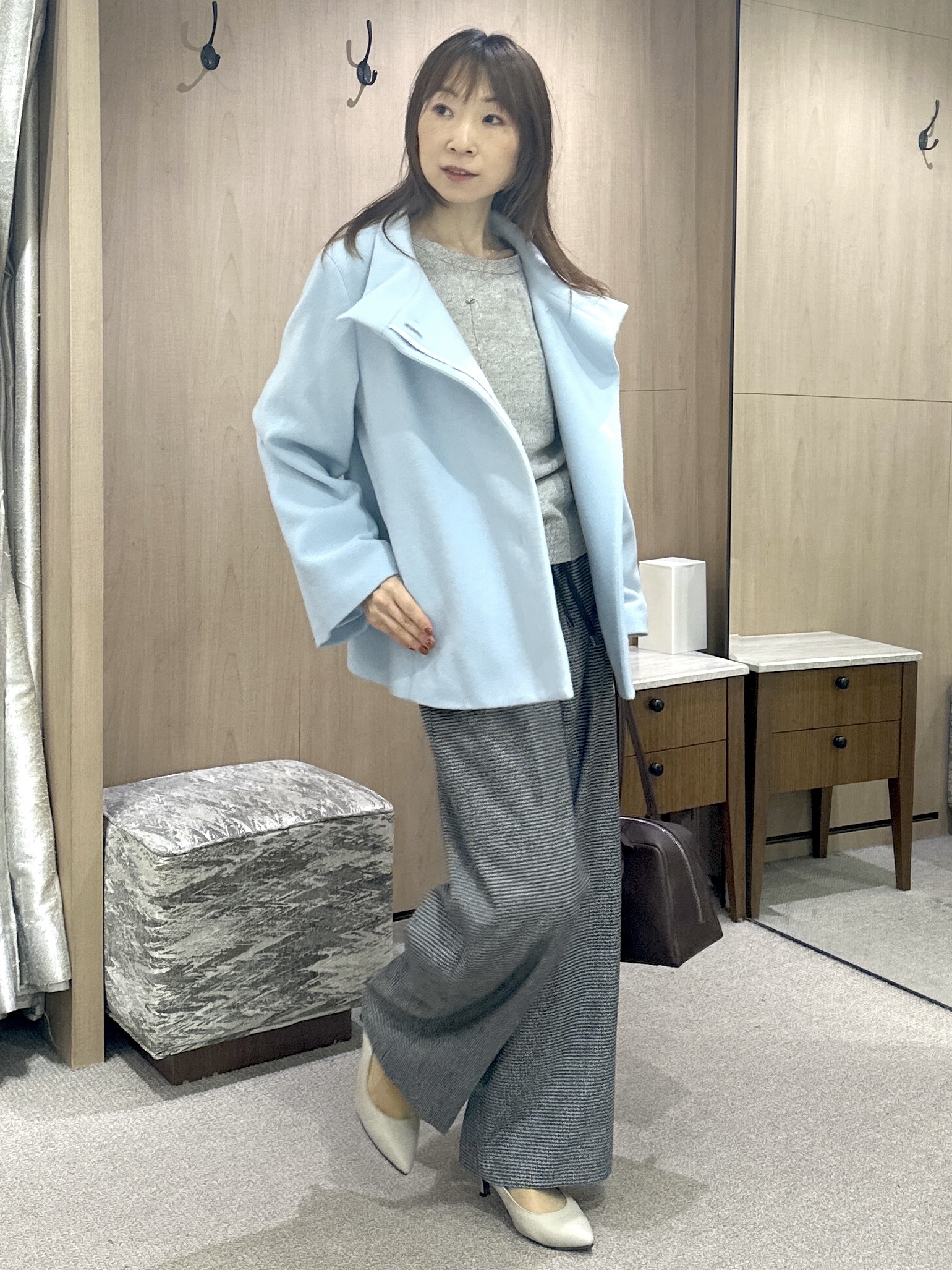 Miwaさんの「UNTITLED｜【アンサンブル可/手洗い可】杢調プルオーバーニット」を使ったコーディネート