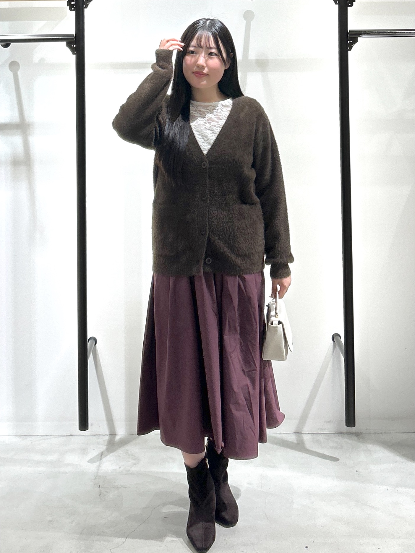 sayaさんの「OPAQUE.CLIP｜レースベロア トップス【洗濯機OK】」を使ったコーディネート