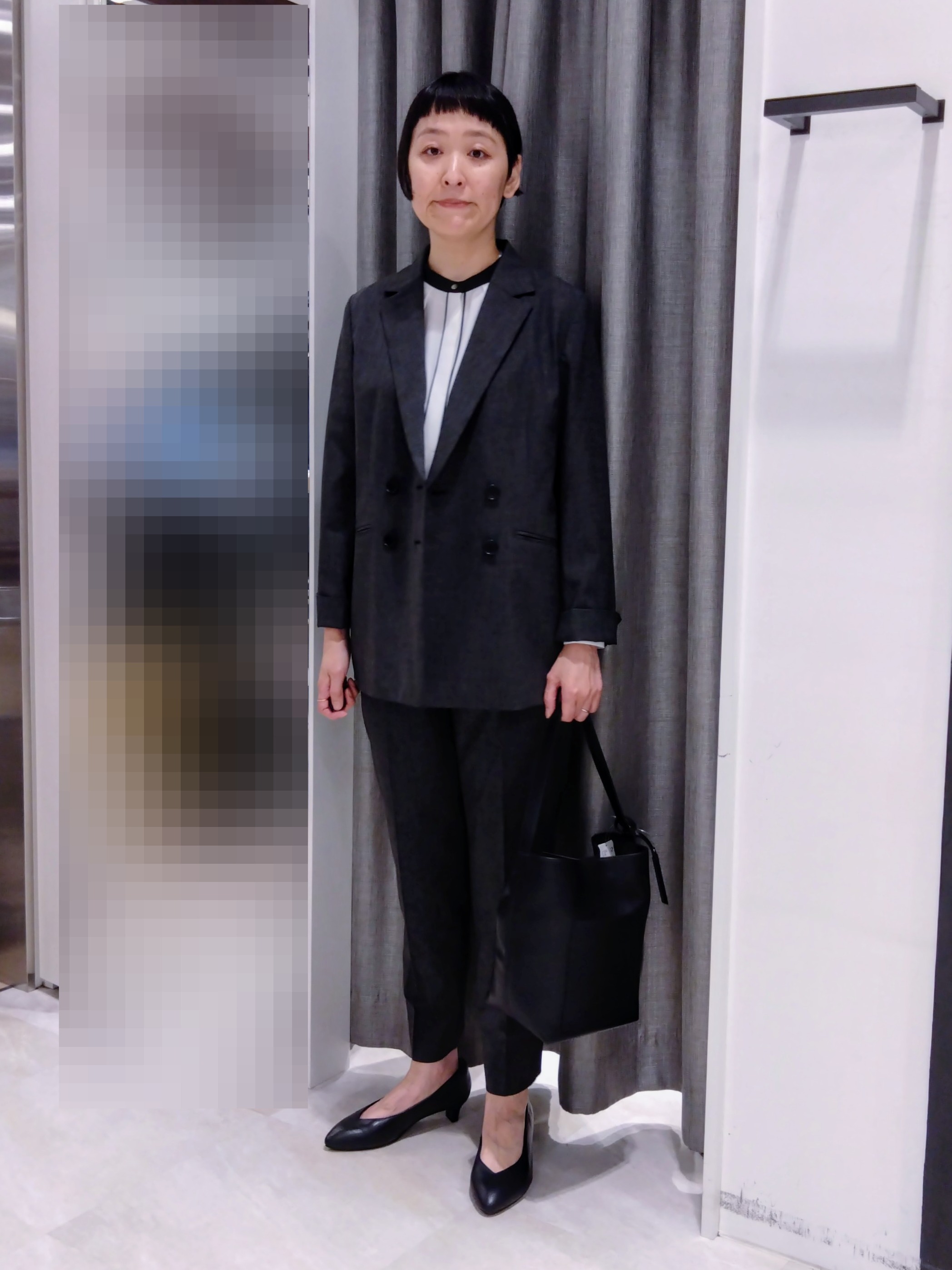 まちこさんの「UNTITLED｜【セットアップ可/秋羽織り/お仕事スーツ】ウールブレンドダブルジャケット」を使ったコーディネート