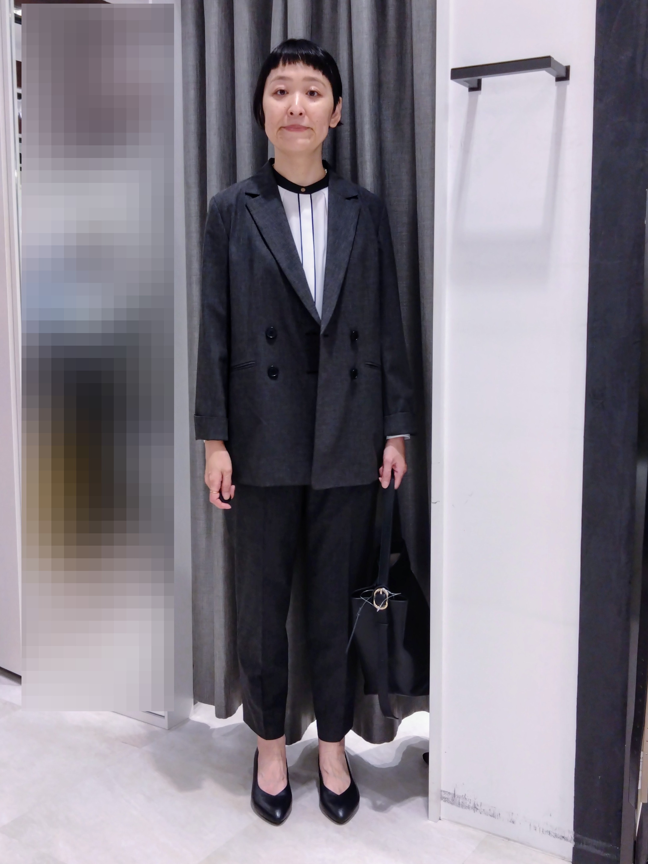 まちこさんの「UNTITLED｜【セットアップ可/秋羽織り/お仕事スーツ】ウールブレンドダブルジャケット」を使ったコーディネート