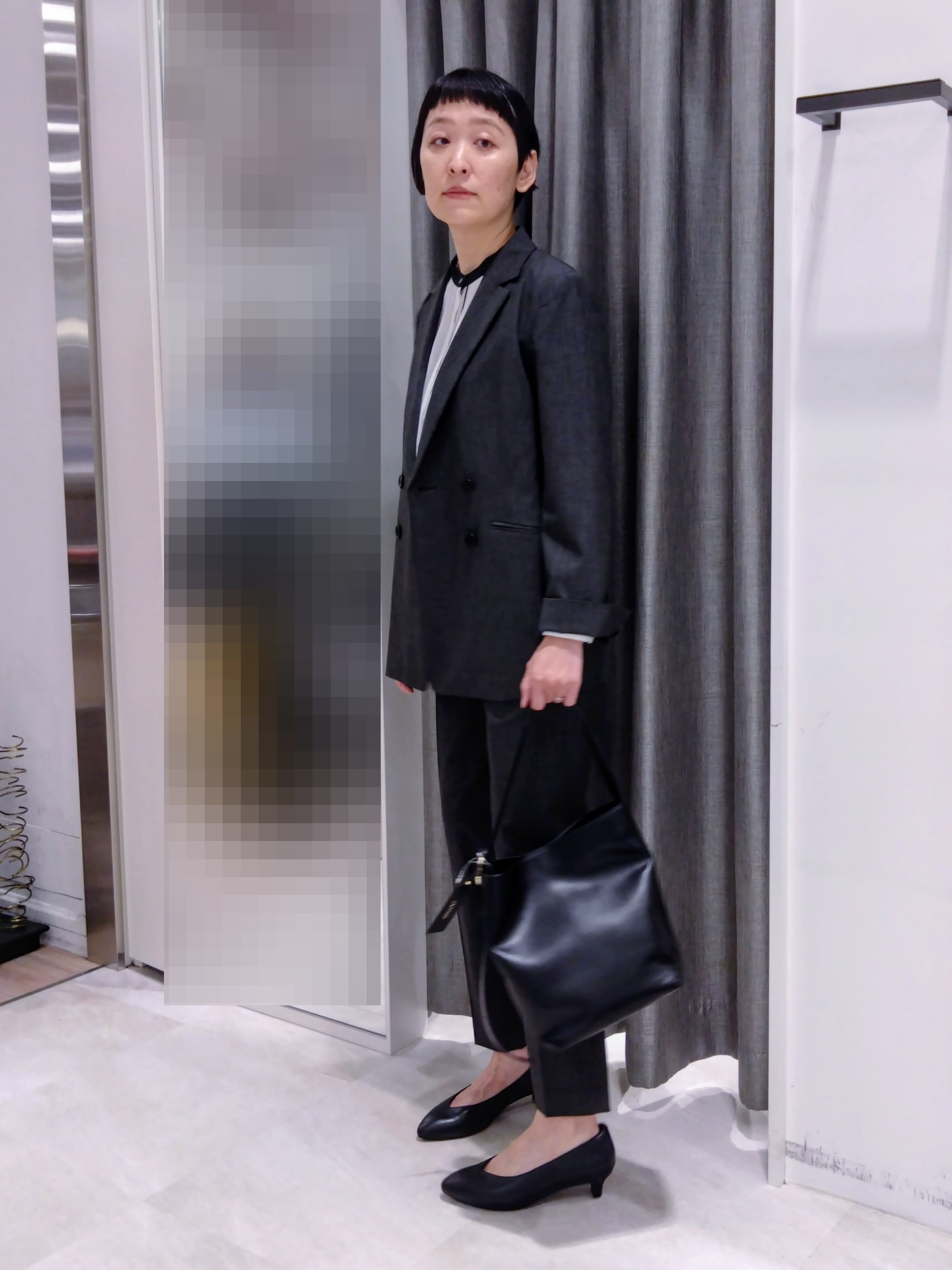 まちこさんの「UNTITLED｜【セットアップ可/秋羽織り/お仕事スーツ】ウールブレンドダブルジャケット」を使ったコーディネート