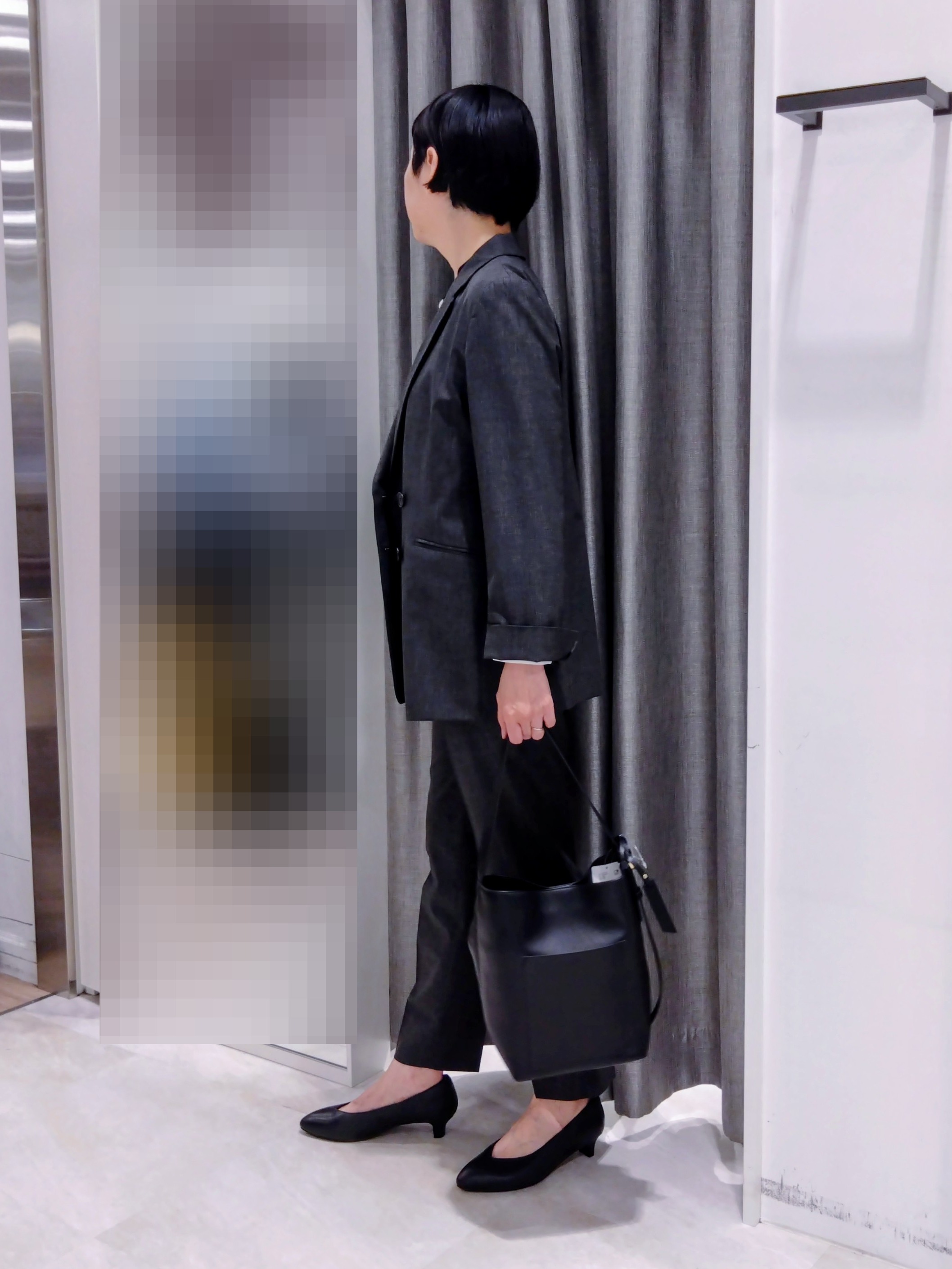 まちこさんの「UNTITLED｜【セットアップ可/秋羽織り/お仕事スーツ】ウールブレンドダブルジャケット」を使ったコーディネート