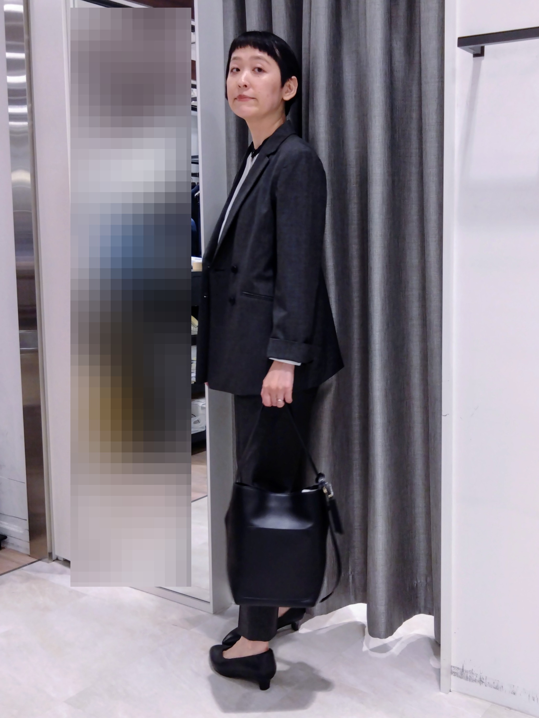 まちこさんの「UNTITLED｜【セットアップ可/秋羽織り/お仕事スーツ】ウールブレンドダブルジャケット」を使ったコーディネート