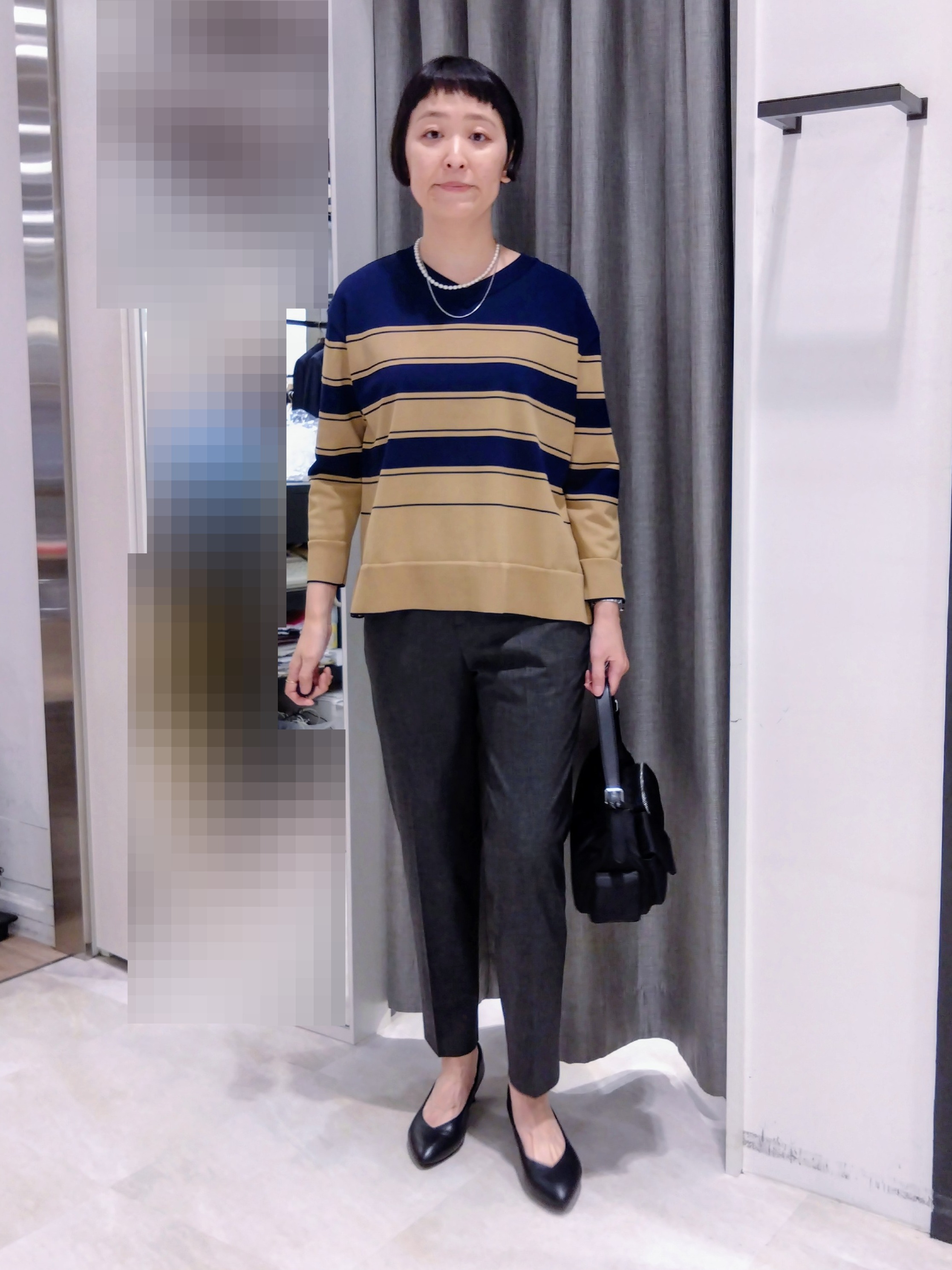 まちこさんの「UNTITLED｜【顔周りすっきり/体型カバー】ドライタッチVネックニットプルオーバー」を使ったコーディネート