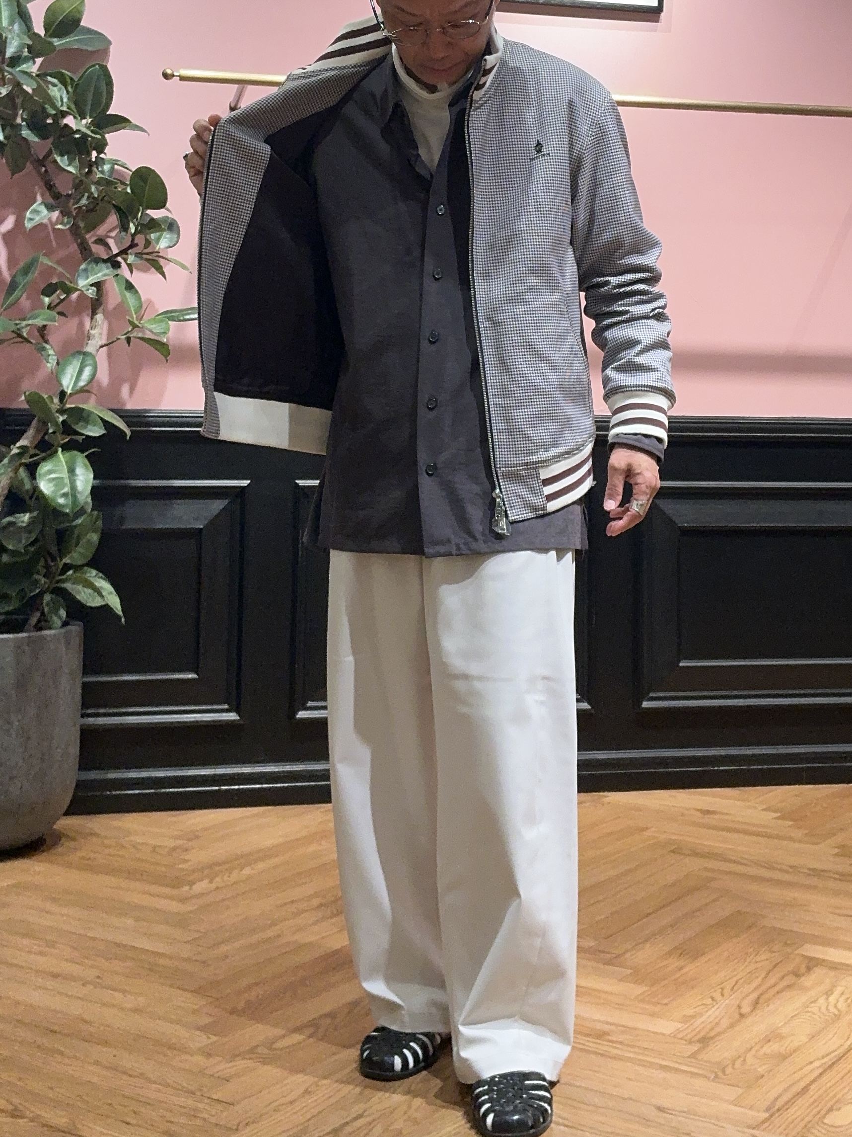 torigoeさんの「DRESSTERIOR｜ハウンドトゥース ハイネックリブジャケット」を使ったコーディネート