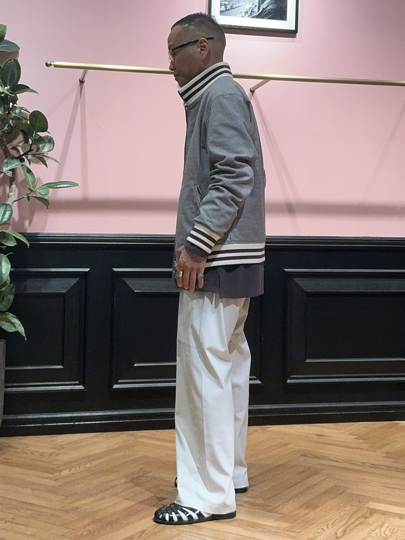 torigoeさんの「DRESSTERIOR｜ハウンドトゥース ハイネックリブジャケット」を使ったコーディネート
