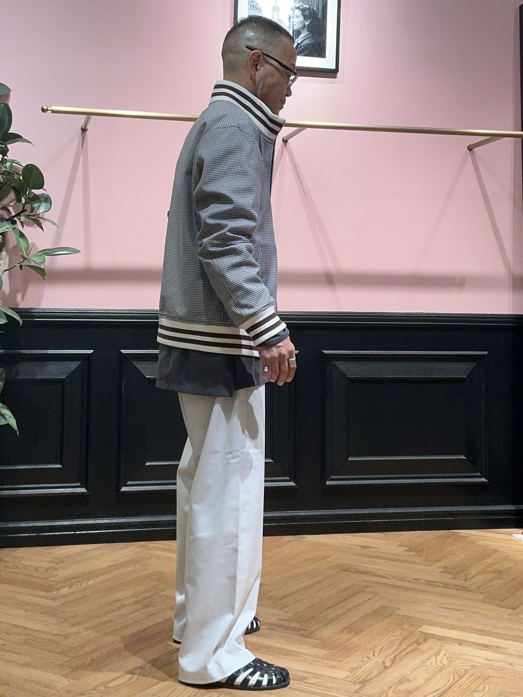 torigoeさんの「DRESSTERIOR｜ハウンドトゥース ハイネックリブジャケット」を使ったコーディネート