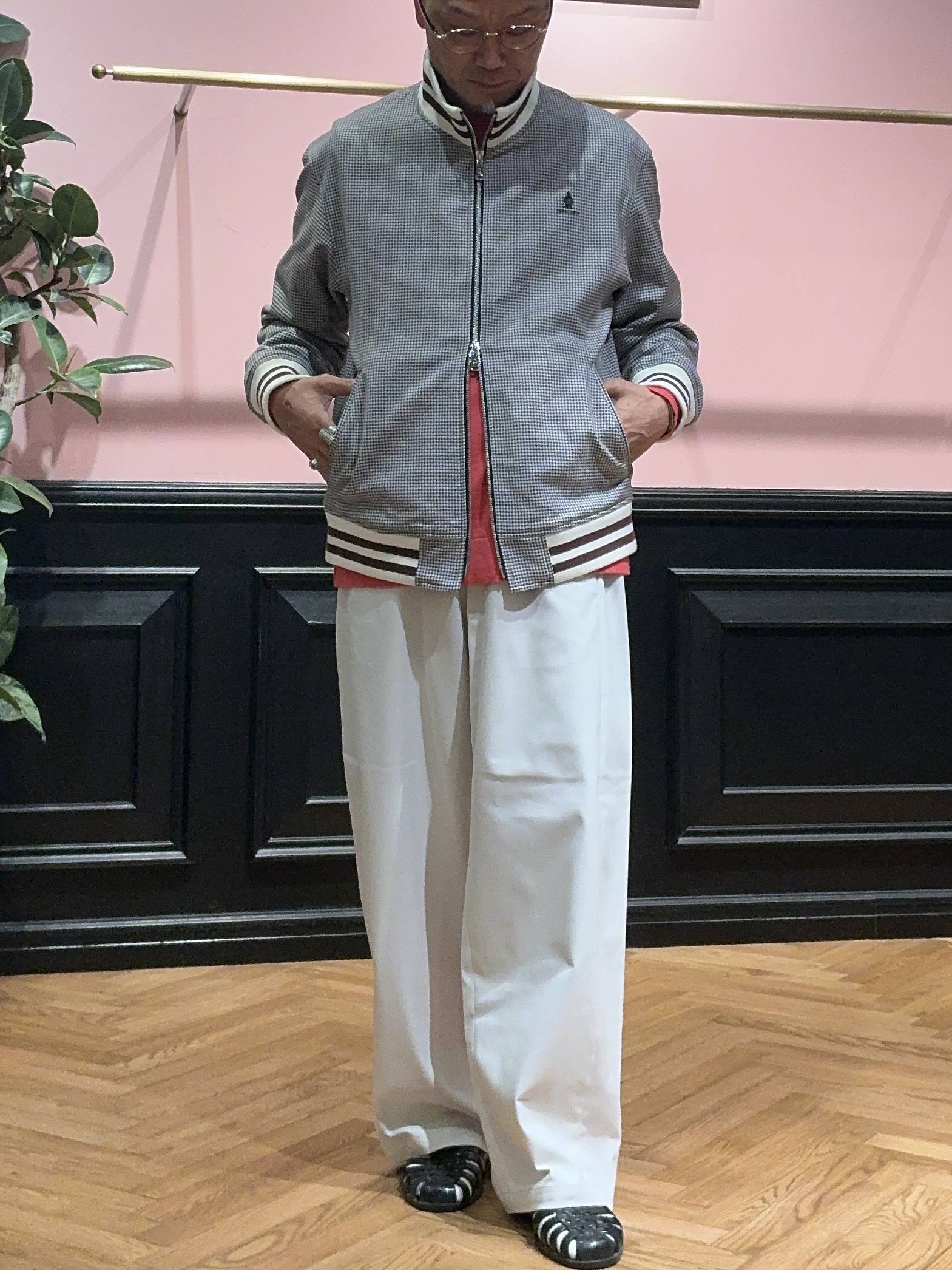torigoeさんの「DRESSTERIOR｜ハウンドトゥース ハイネックリブジャケット」を使ったコーディネート