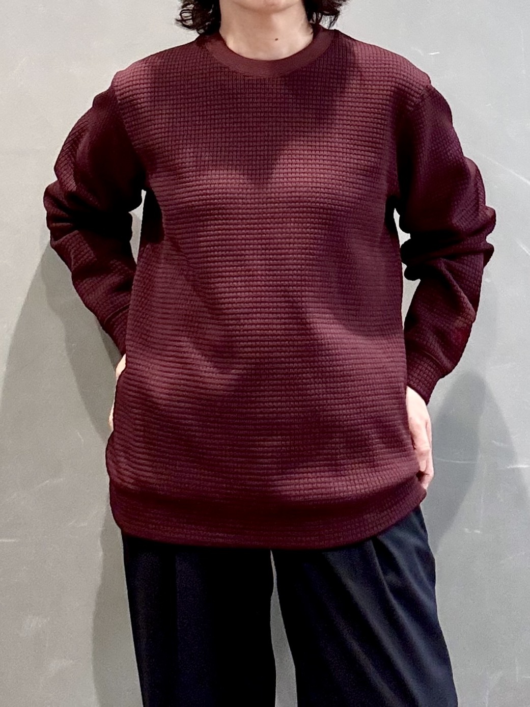 のぐみさんの「TAKEO KIKUCHI｜ニットライクワッフル プルオーバージャージ」を使ったコーディネート