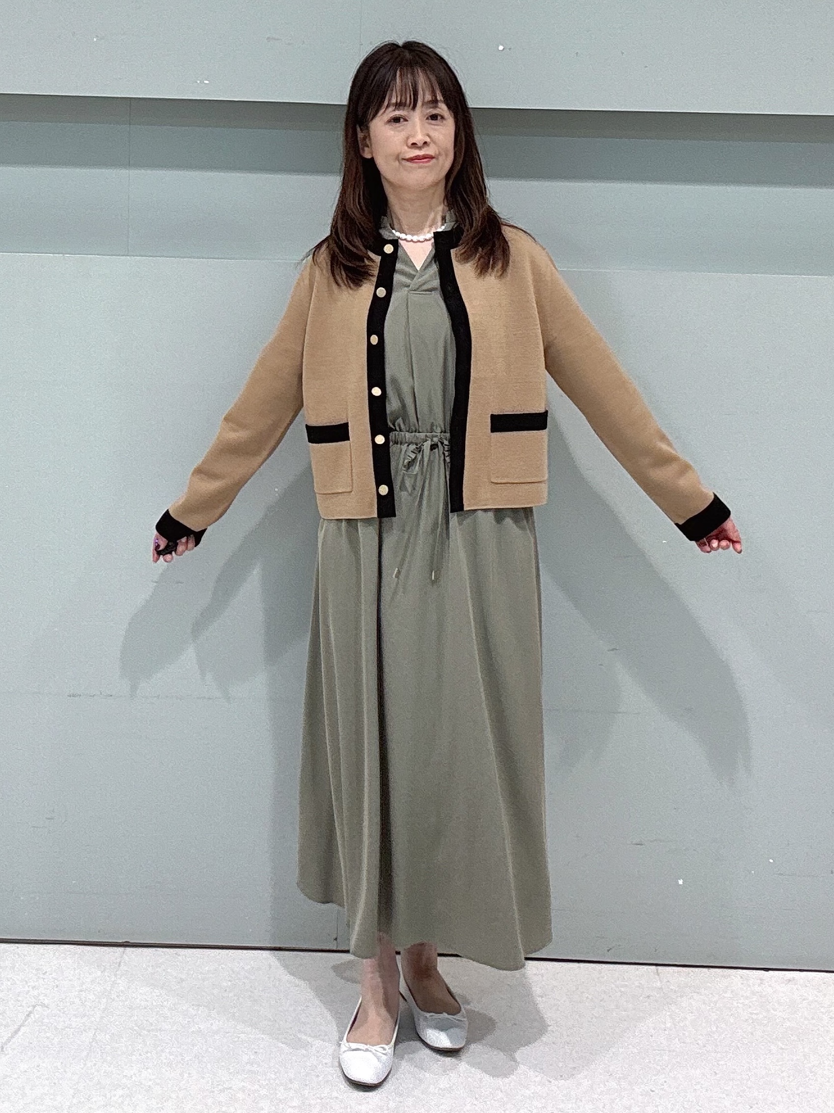 makiさんの「UNTITLED｜【アンサンブル可/ジャケットライク】モールラインカーディガン」を使ったコーディネート