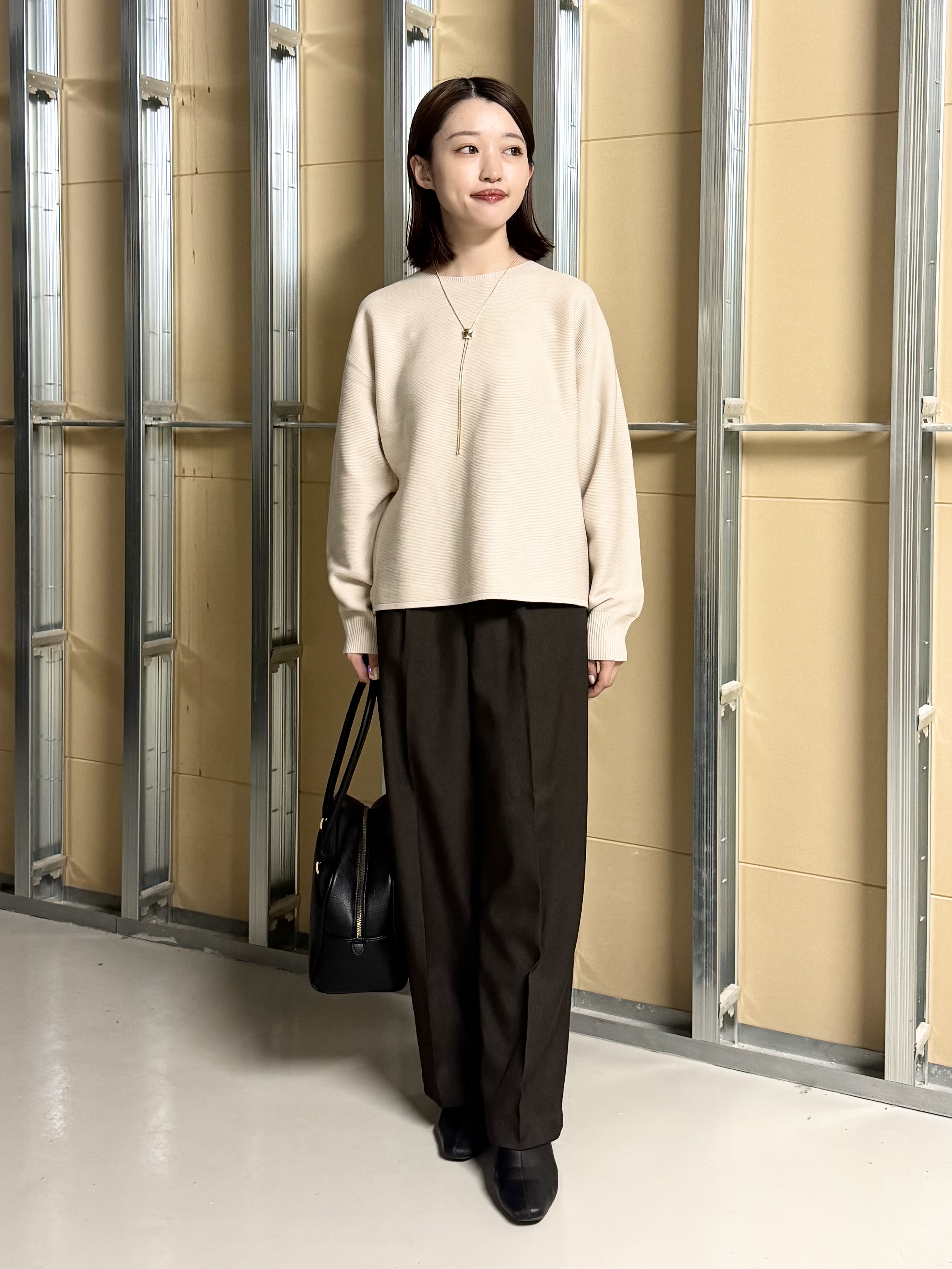 sahoさんの「THE SHOP TK｜【毛玉防止/蓄熱/洗える】美映えガーターニット」を使ったコーディネート