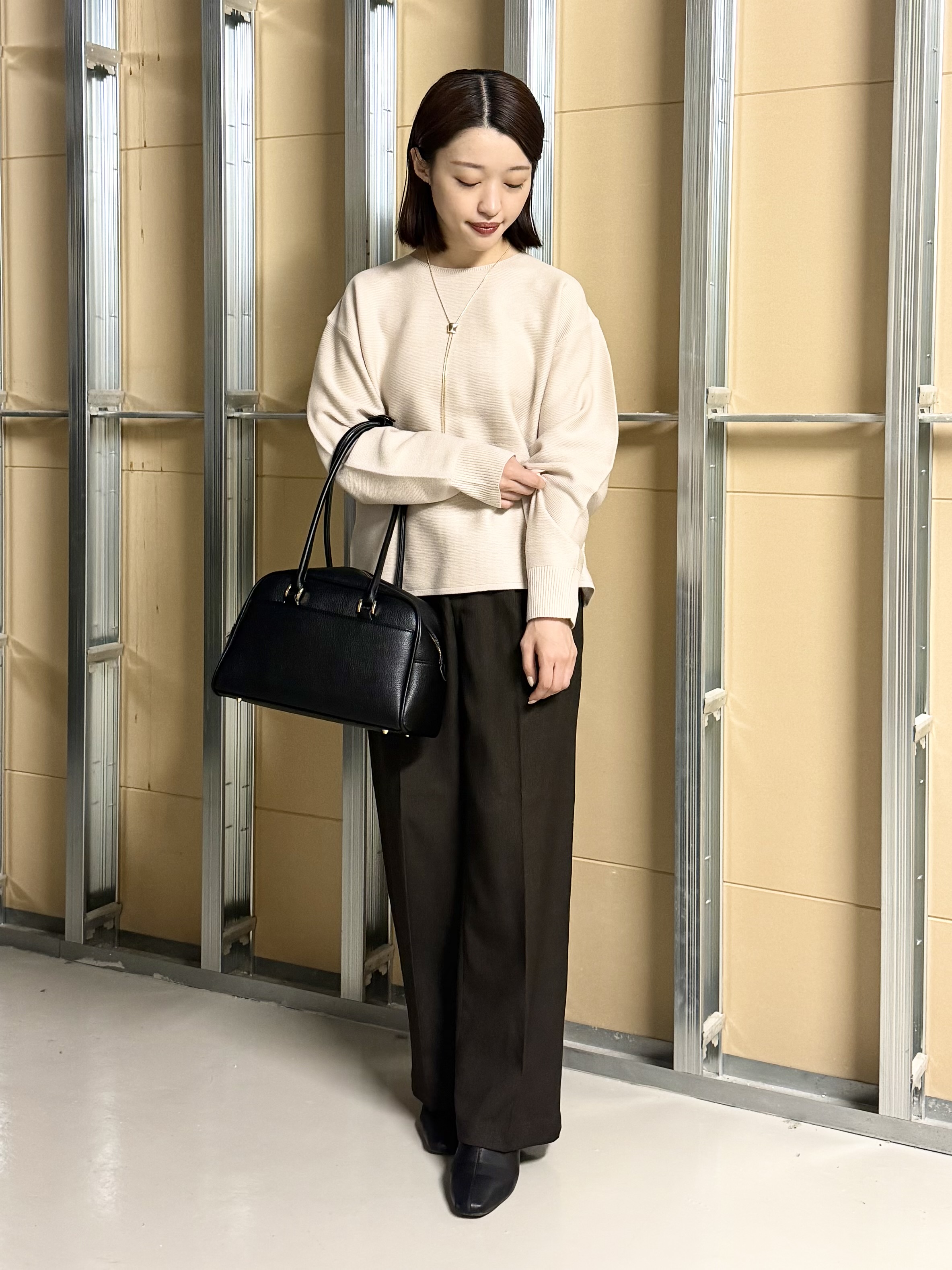 sahoさんの「THE SHOP TK｜【毛玉防止/蓄熱/洗える】美映えガーターニット」を使ったコーディネート