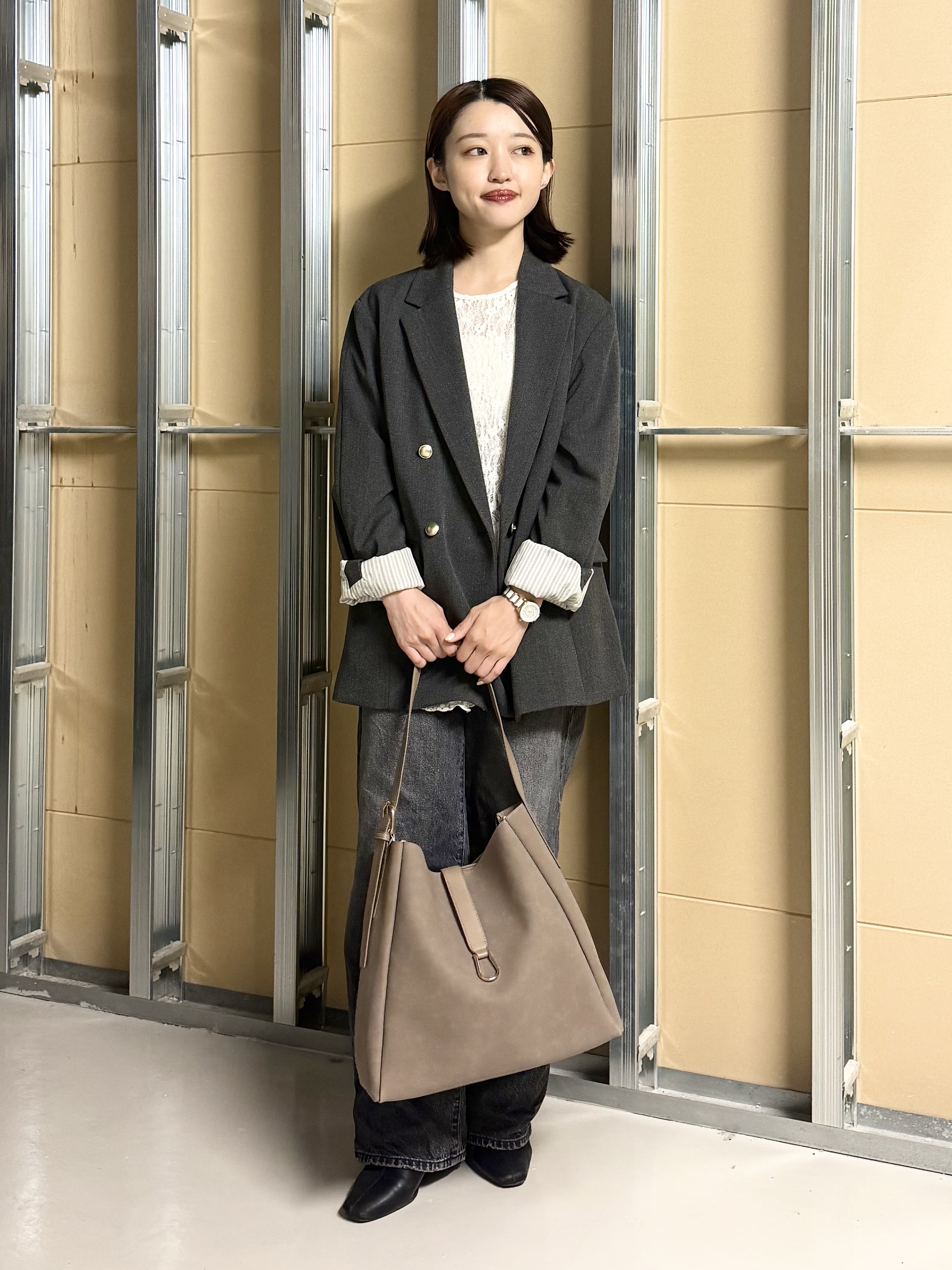 sahoさんの「THE SHOP TK｜クラシカルな雰囲気 ダブルブレストジャケット」を使ったコーディネート
