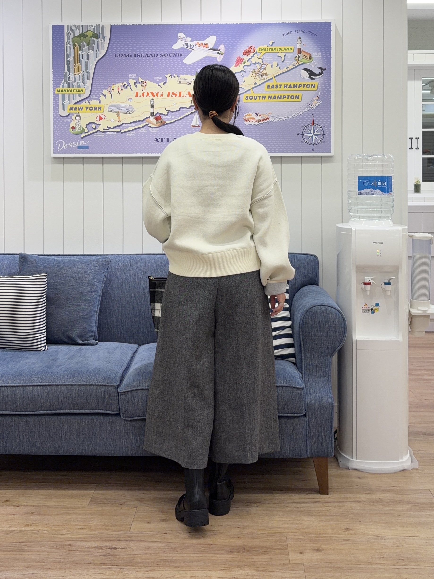 Ayakaさんの「Dessin｜【2WAY/洗濯機OK/XS-L】配色リバーシブル コットンジャカード クルーネックニット」を使ったコーディネート
