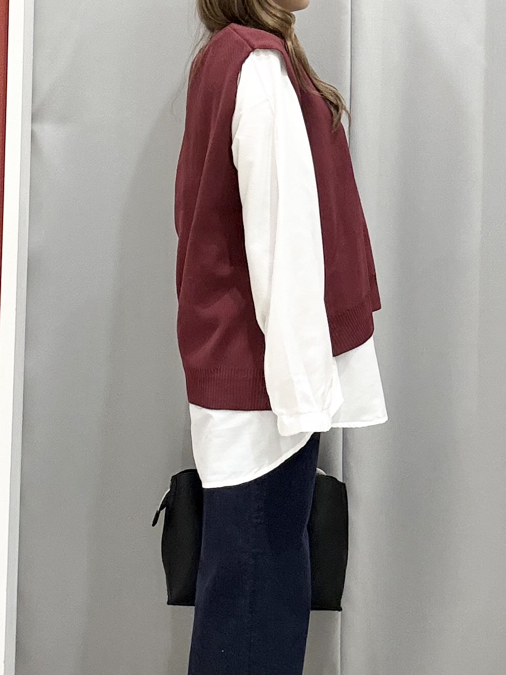 shioさんの「SHOO･LA･RUE｜【2点セット/S-LL】着回し自在 スポンディッシュニットベスト＆フレアシャツ」を使ったコーディネート