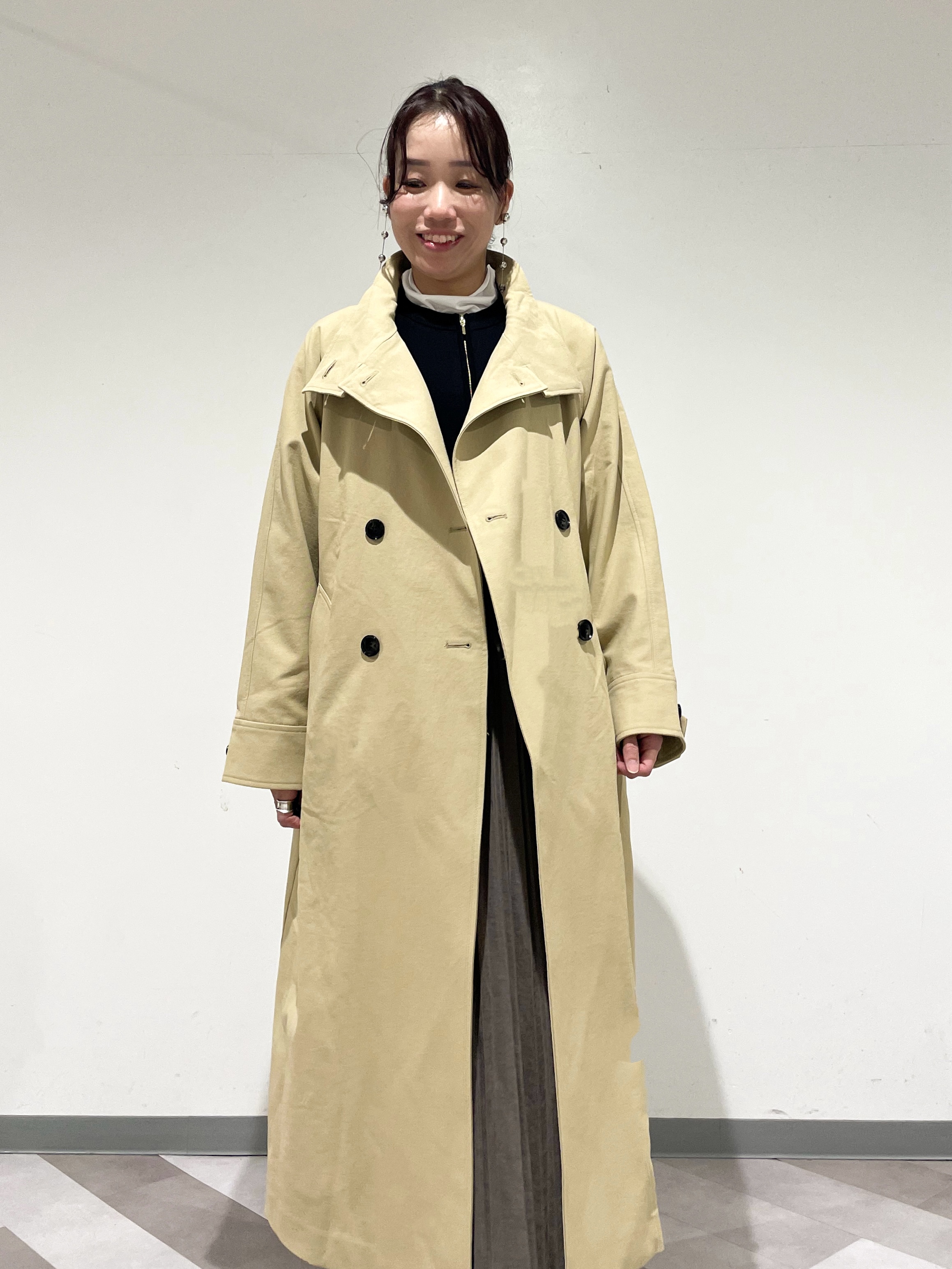 ともも。さんの「OPAQUE.CLIP｜スタンドロングコート【軽量／洗える】」を使ったコーディネート