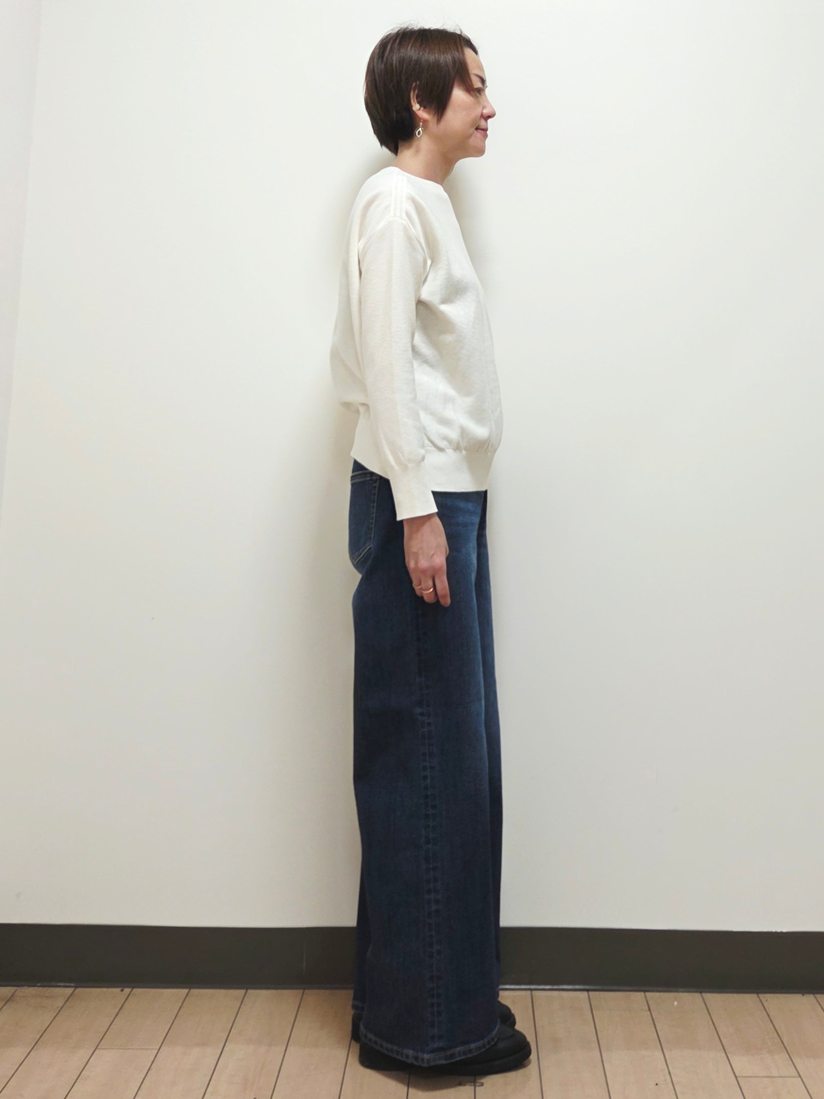 yuuさんの「Reflect｜異素材切り替え スタンドカラーコート」を使ったコーディネート