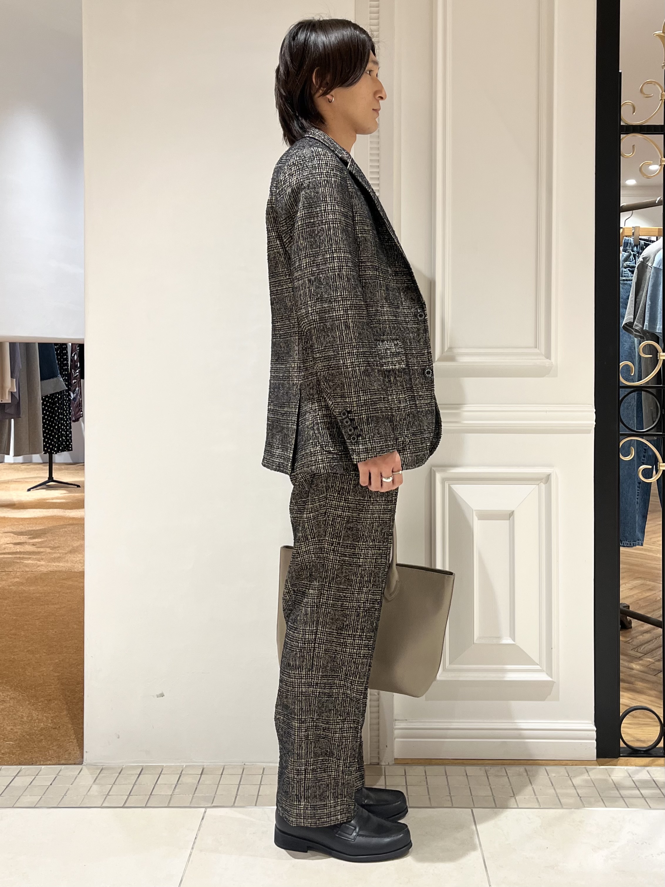 Watanabeさんの「DRESSTERIOR｜【セットアップ可】ループグレンチェック リラックスジャケット」を使ったコーディネート