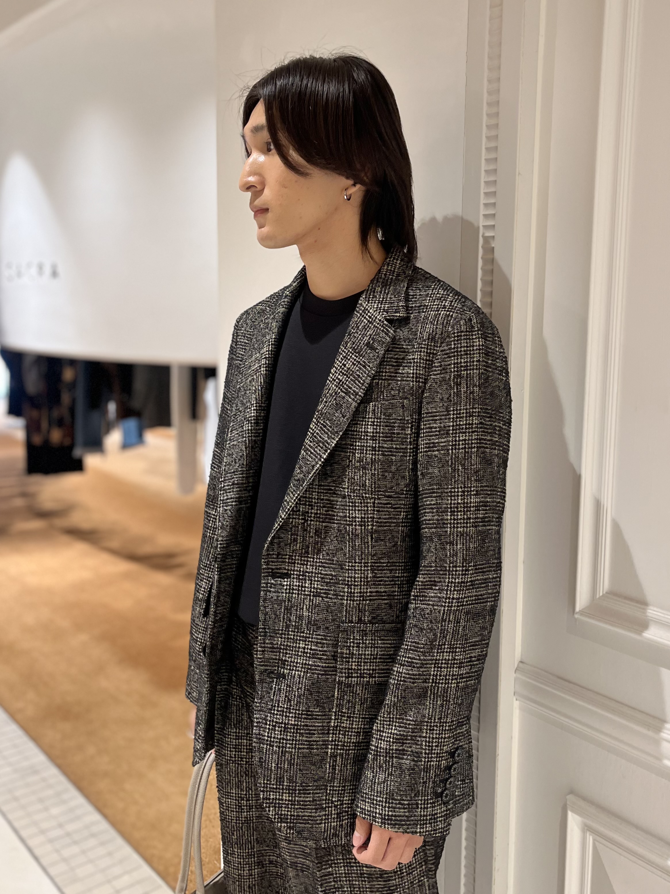 Watanabeさんの「DRESSTERIOR｜【セットアップ可】ループグレンチェック リラックスジャケット」を使ったコーディネート