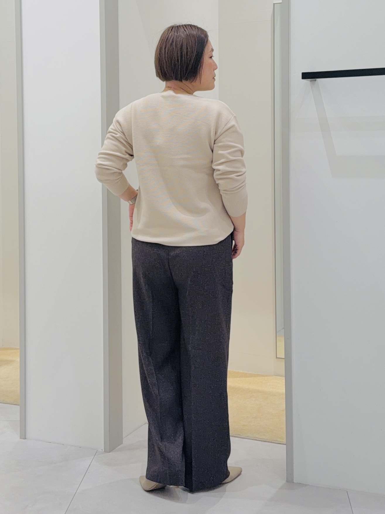 タナさんの「THE SHOP TK｜【毛玉防止/蓄熱/洗える】美映えガーターニット」を使ったコーディネート