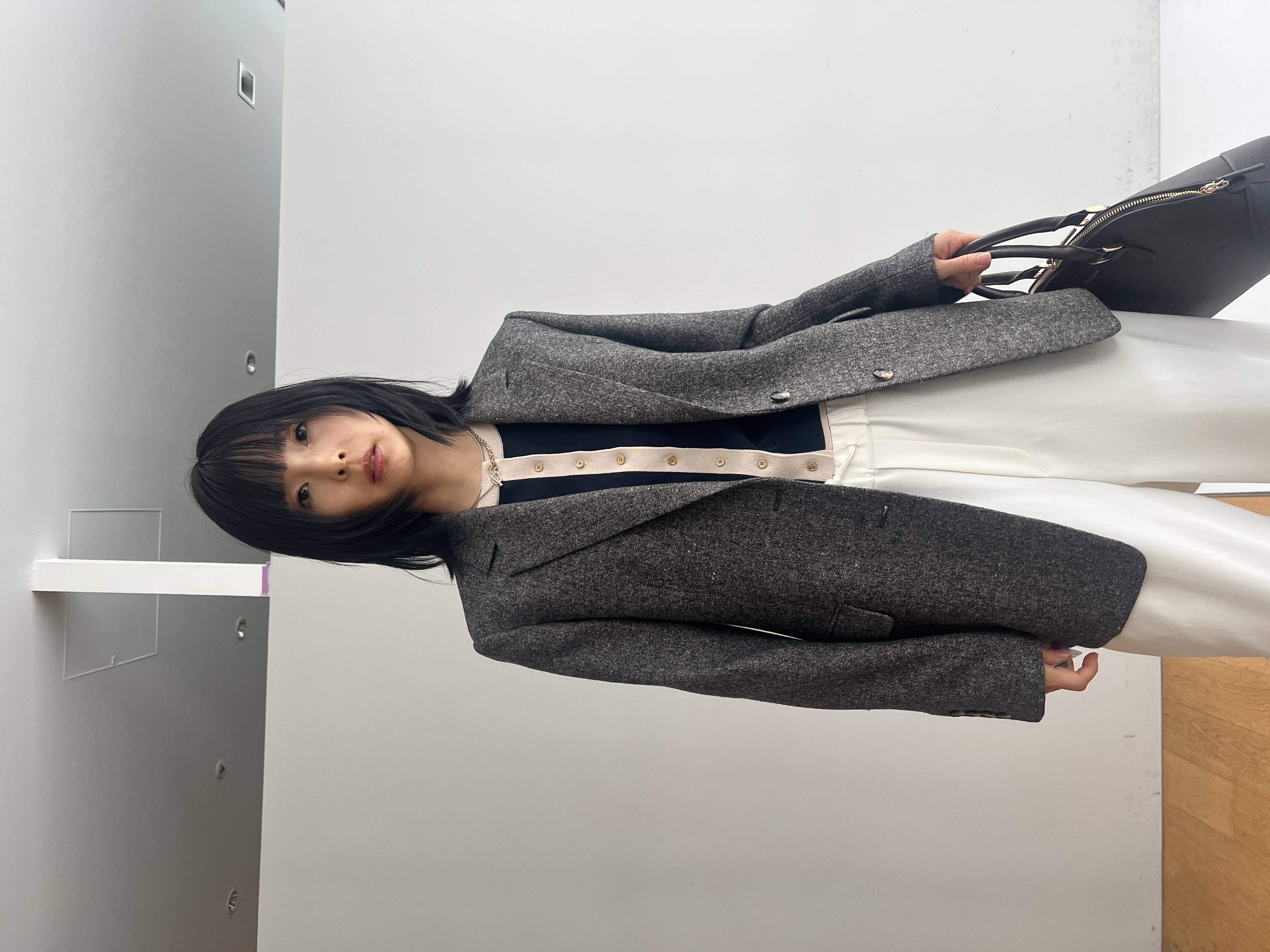 misaさんの「DRESSTERIOR｜【マシンウォッシャブル】コットンカシミヤバイカラーカーディガン」を使ったコーディネート