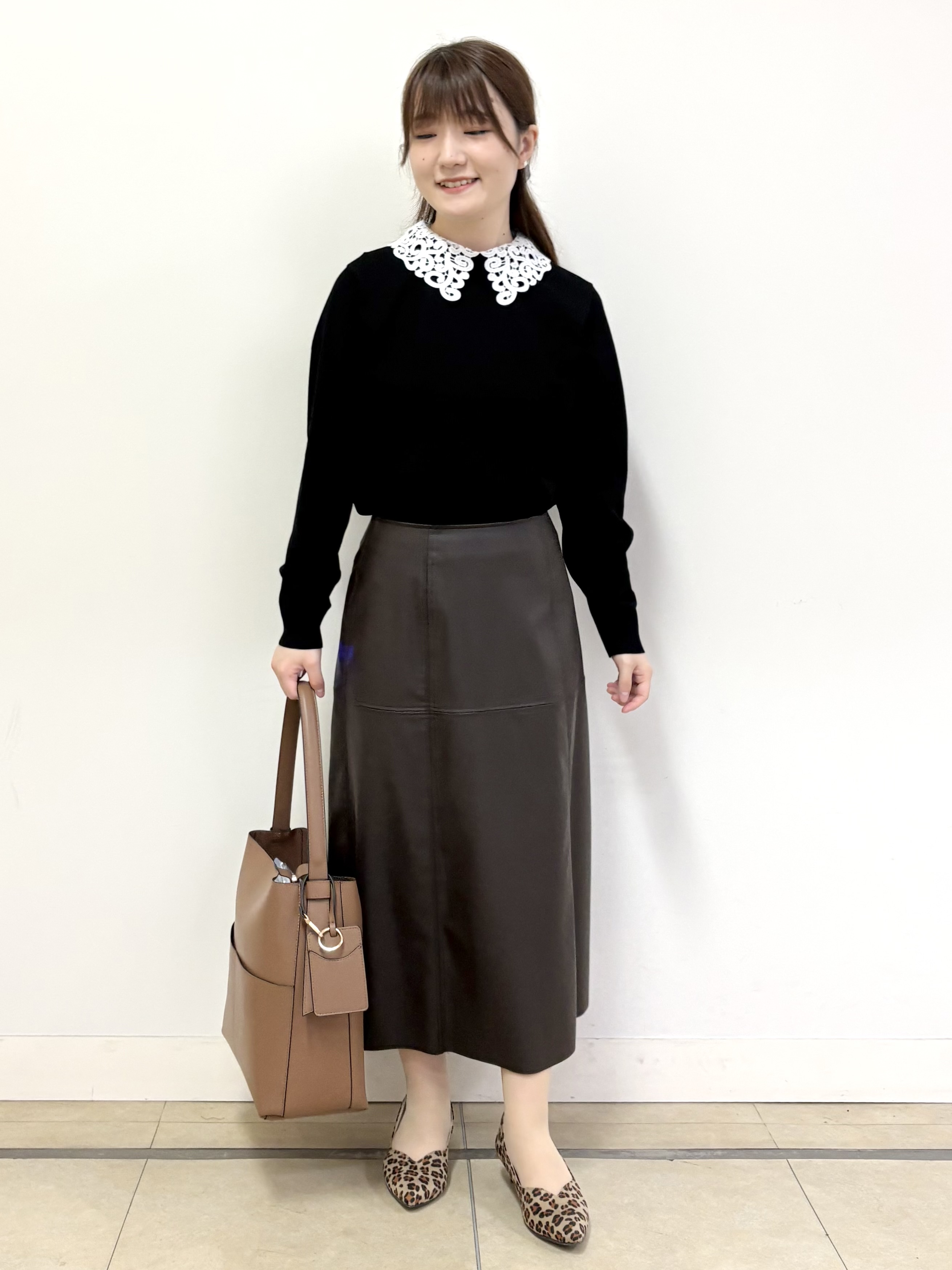 mikiさんの「Reflect｜【付け衿】レース衿付きストレッチニット」を使ったコーディネート