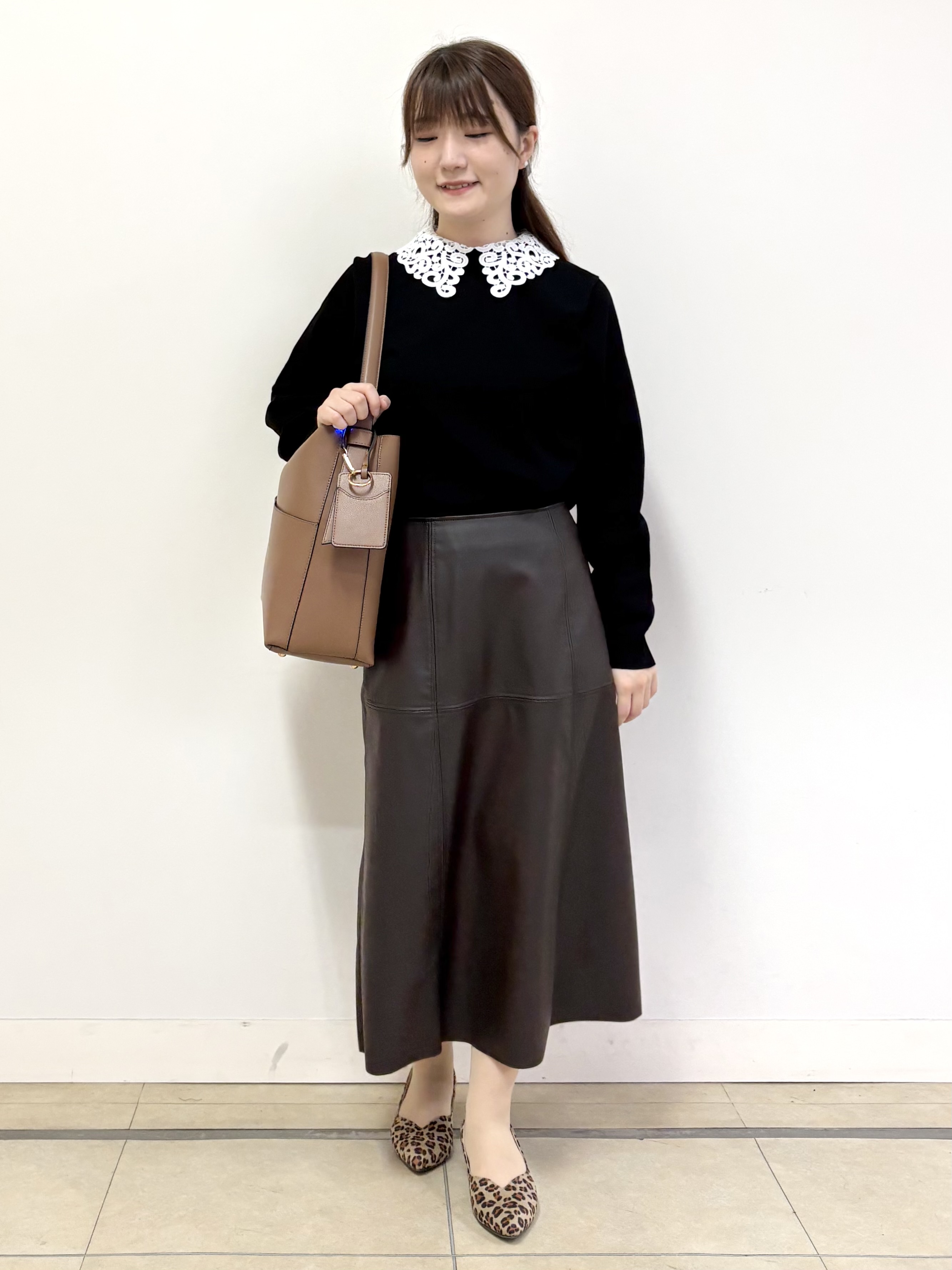 mikiさんの「Reflect｜【付け衿】レース衿付きストレッチニット」を使ったコーディネート