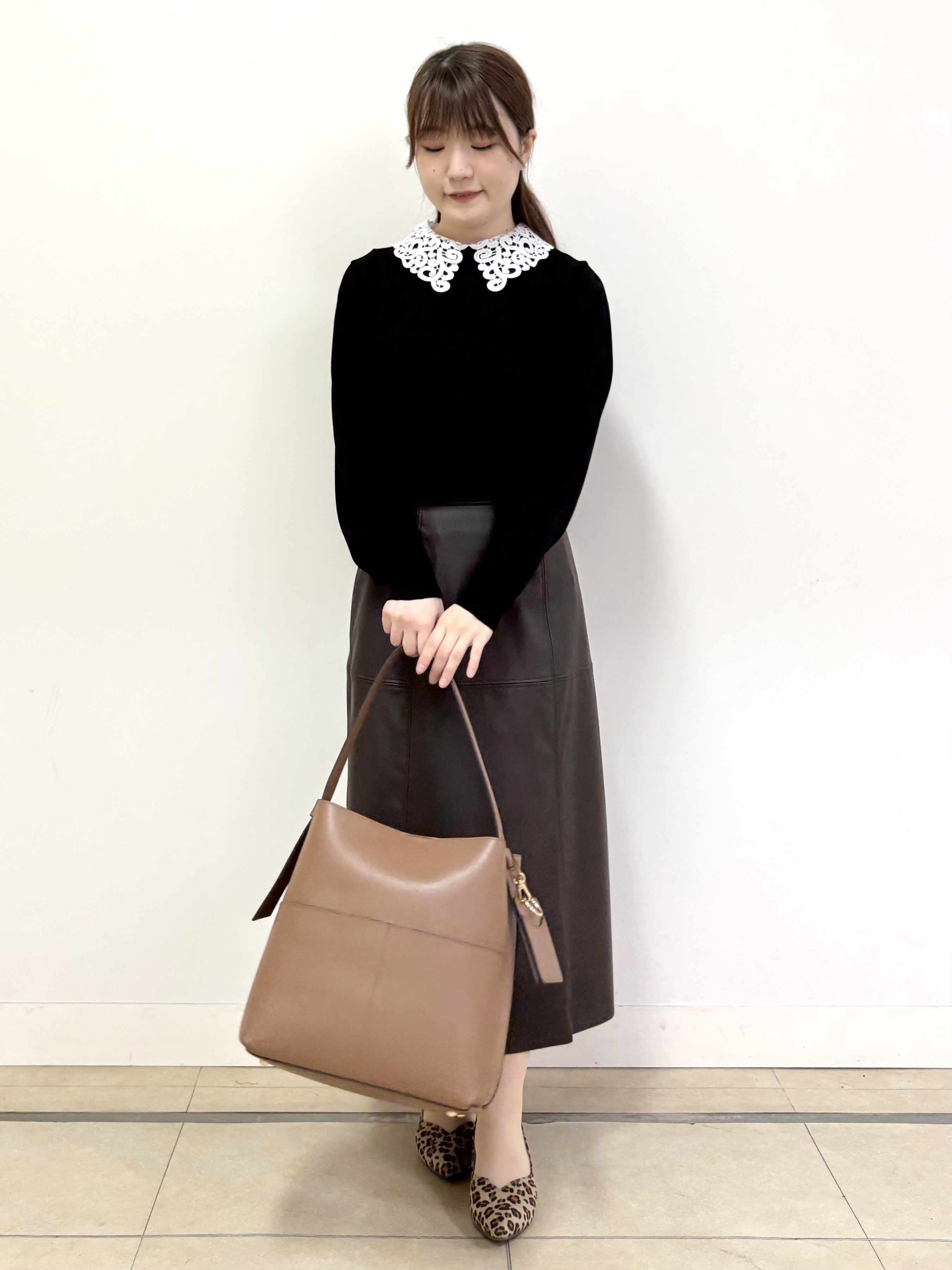 mikiさんの「Reflect｜【付け衿】レース衿付きストレッチニット」を使ったコーディネート