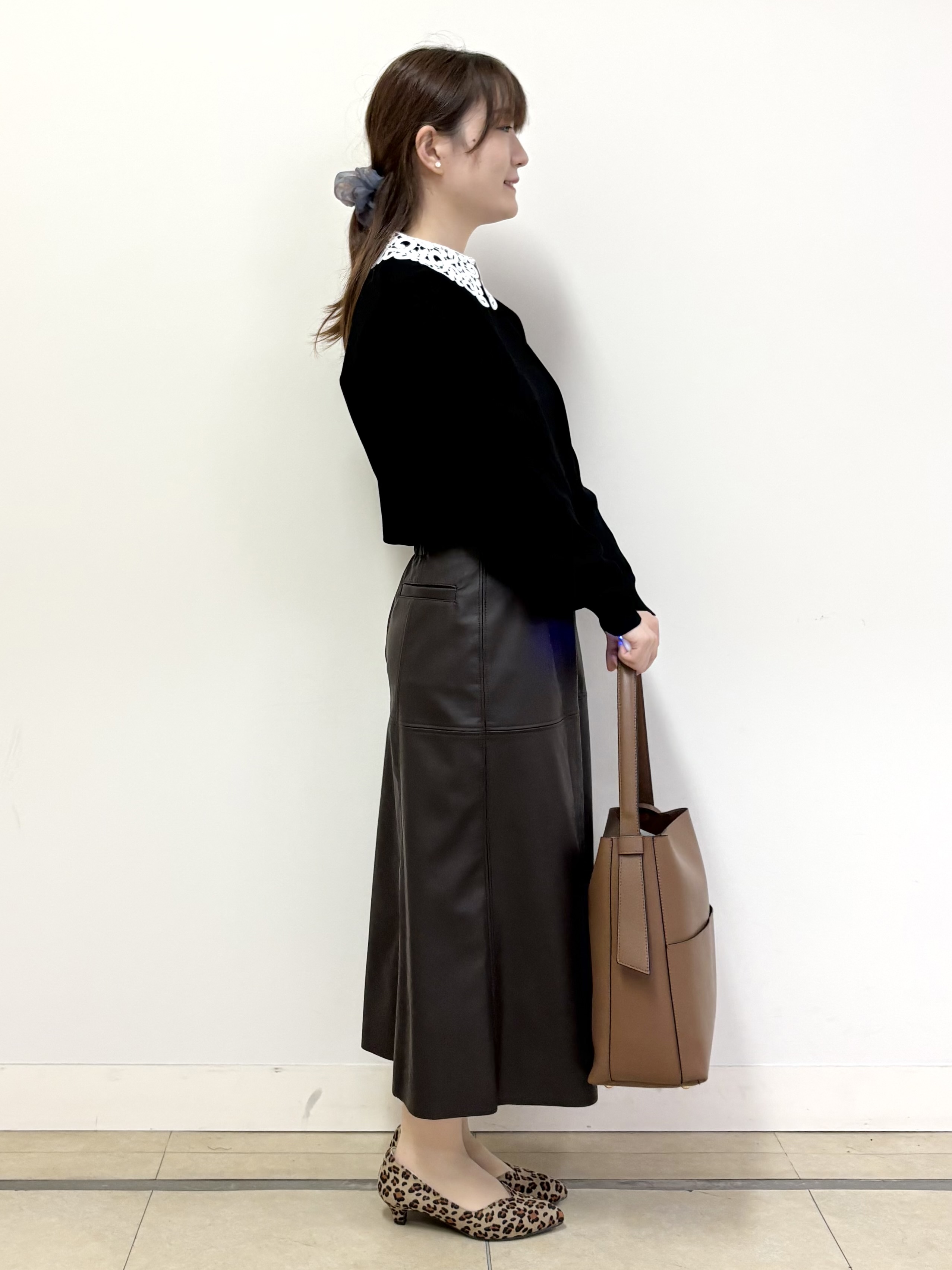 mikiさんの「Reflect｜【付け衿】レース衿付きストレッチニット」を使ったコーディネート