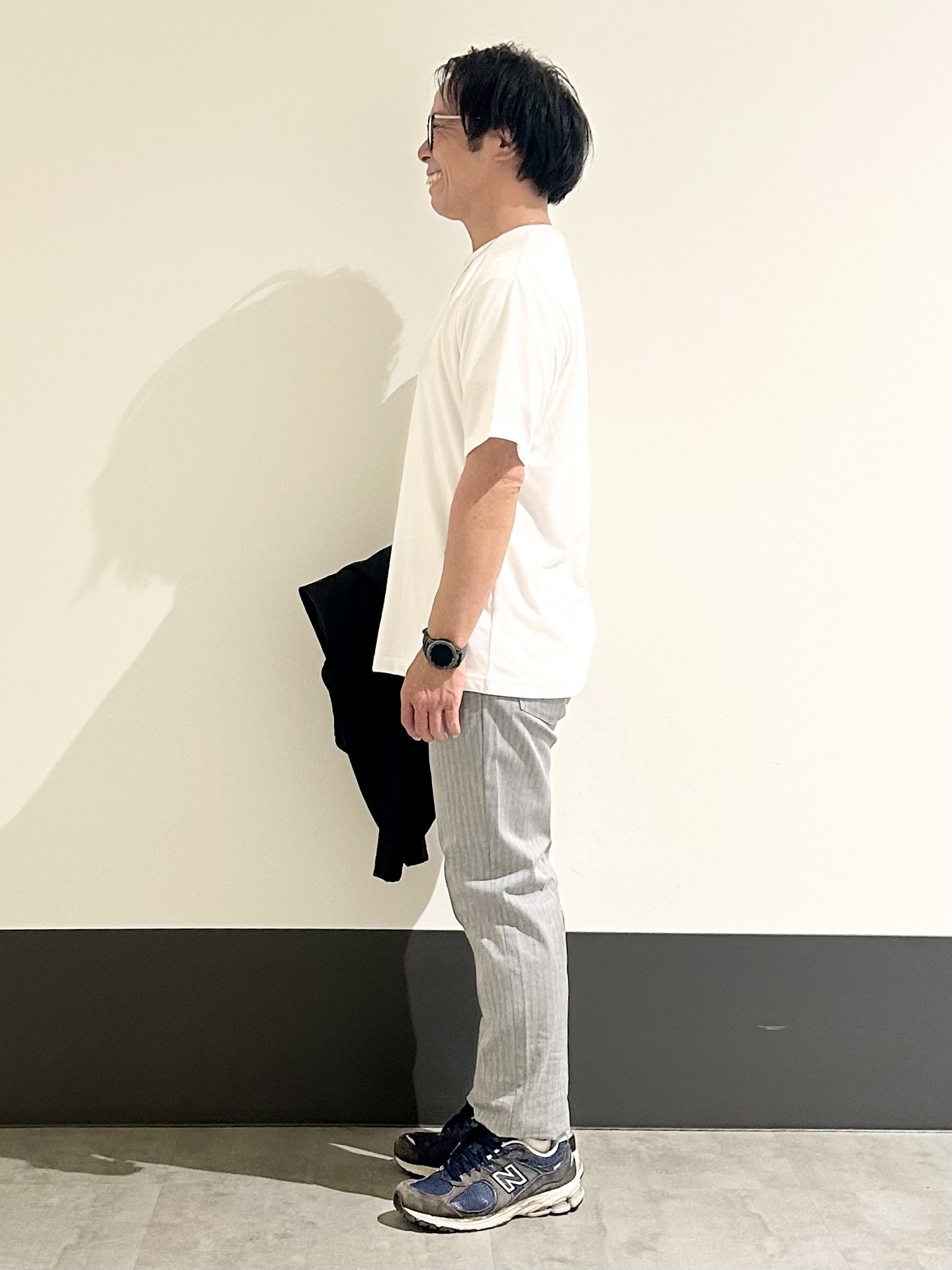 KENJI Iさんの「THE SHOP TK｜【半袖インナーセット／洗濯機OK】ポリストレッチ カーディガン」を使ったコーディネート