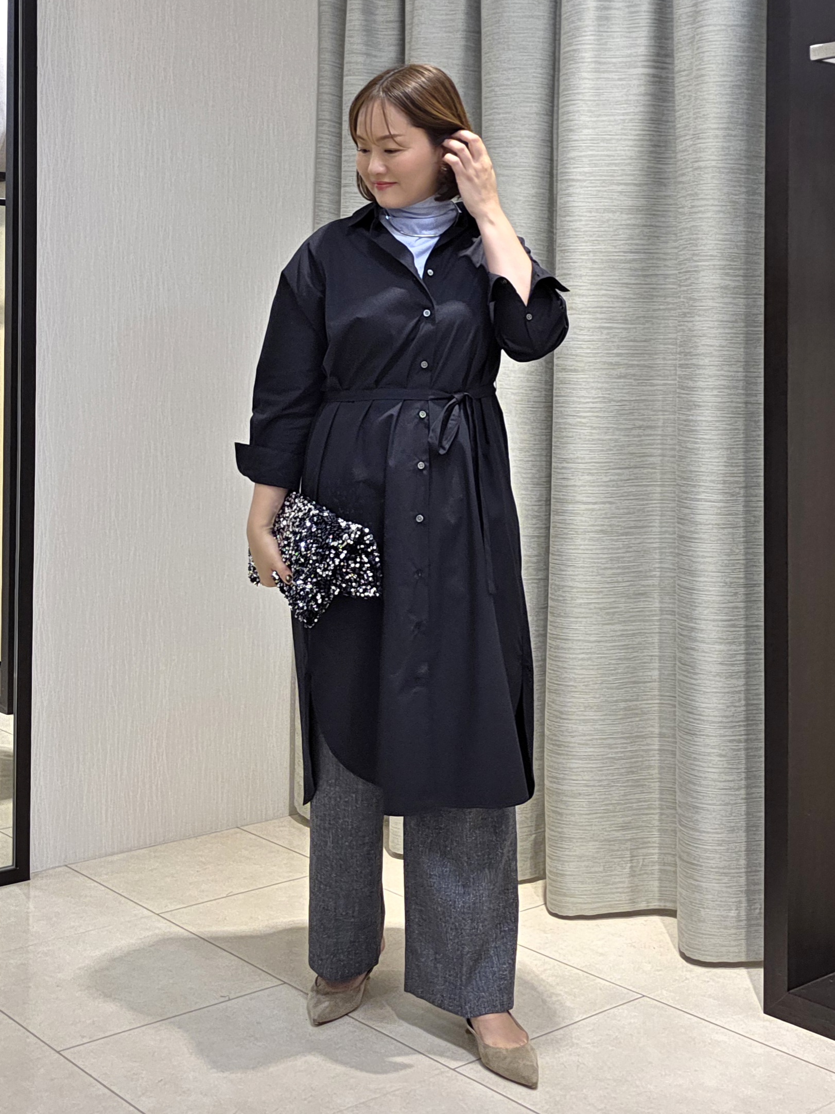 naokoさんの「UNTITLED｜ロングシャツワンピース」を使ったコーディネート