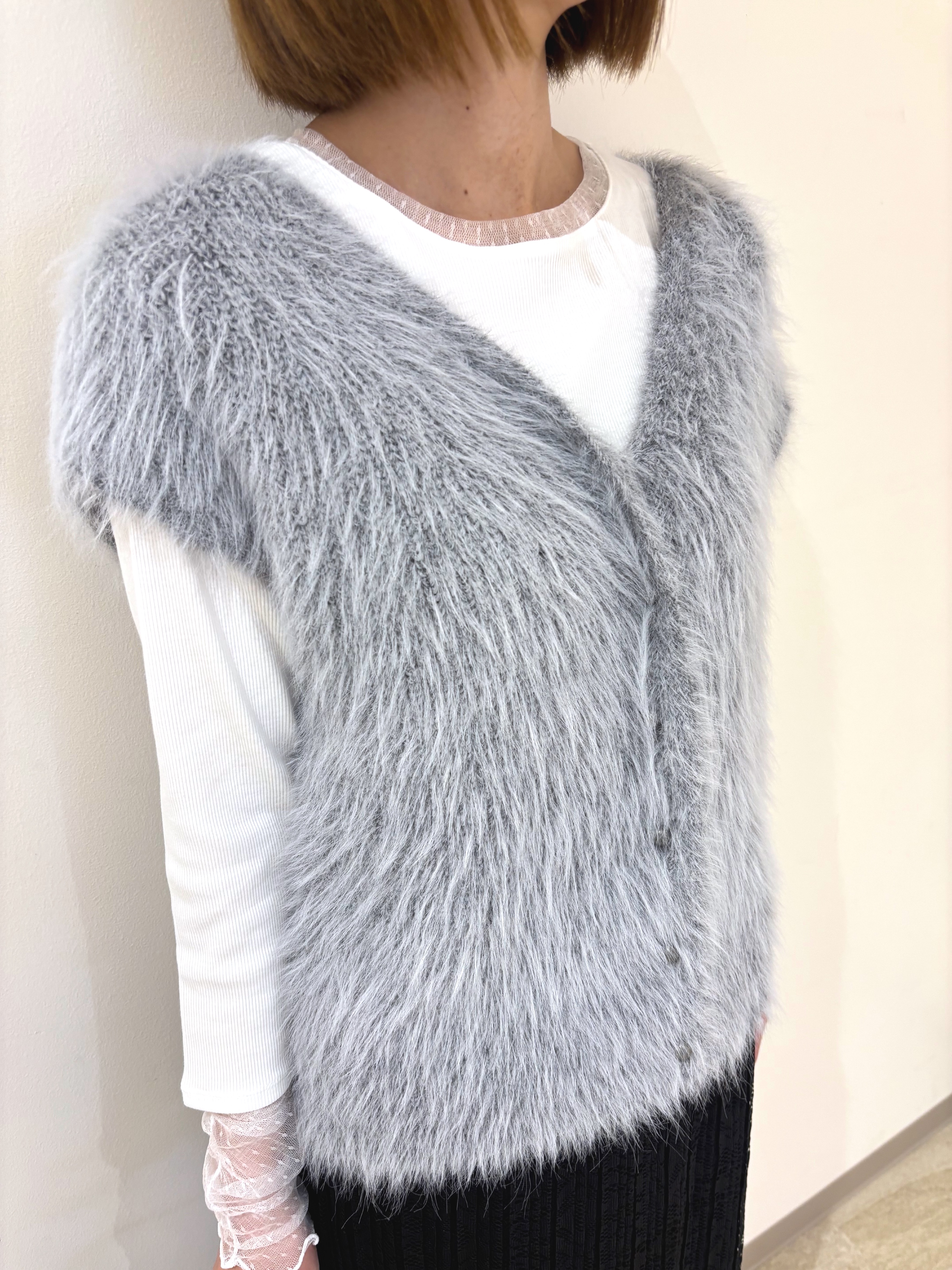 miさんの「grove｜【重ね着にも◎】チュールドッキングテレコカットソー」を使ったコーディネート