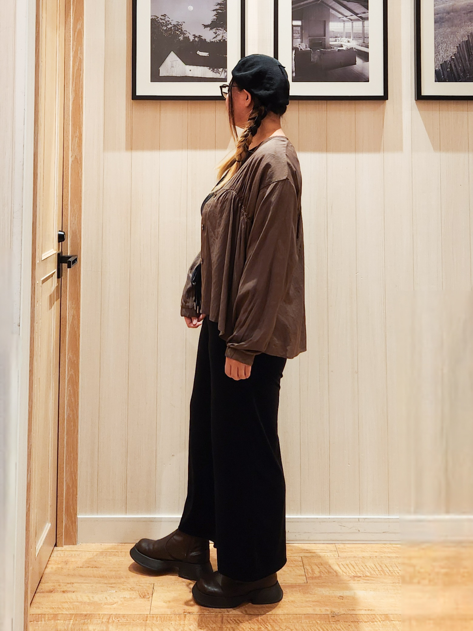 れーやんさんの「SHOO･LA･RUE｜【S-LL/洗濯機可】着痩せシルエット シャーリングシャツカーディガン」を使ったコーディネート