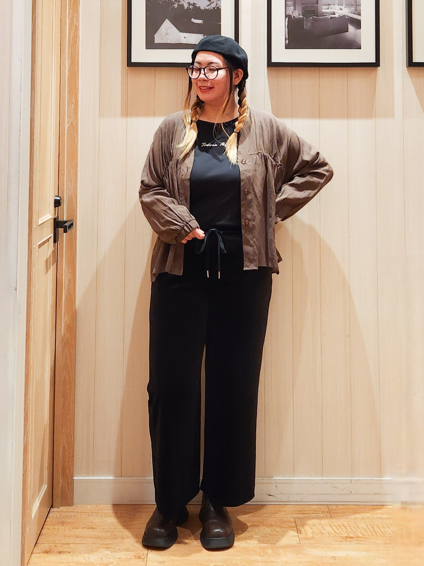れーやんさんの「SHOO･LA･RUE｜【S-LL/洗濯機可】着痩せシルエット シャーリングシャツカーディガン」を使ったコーディネート