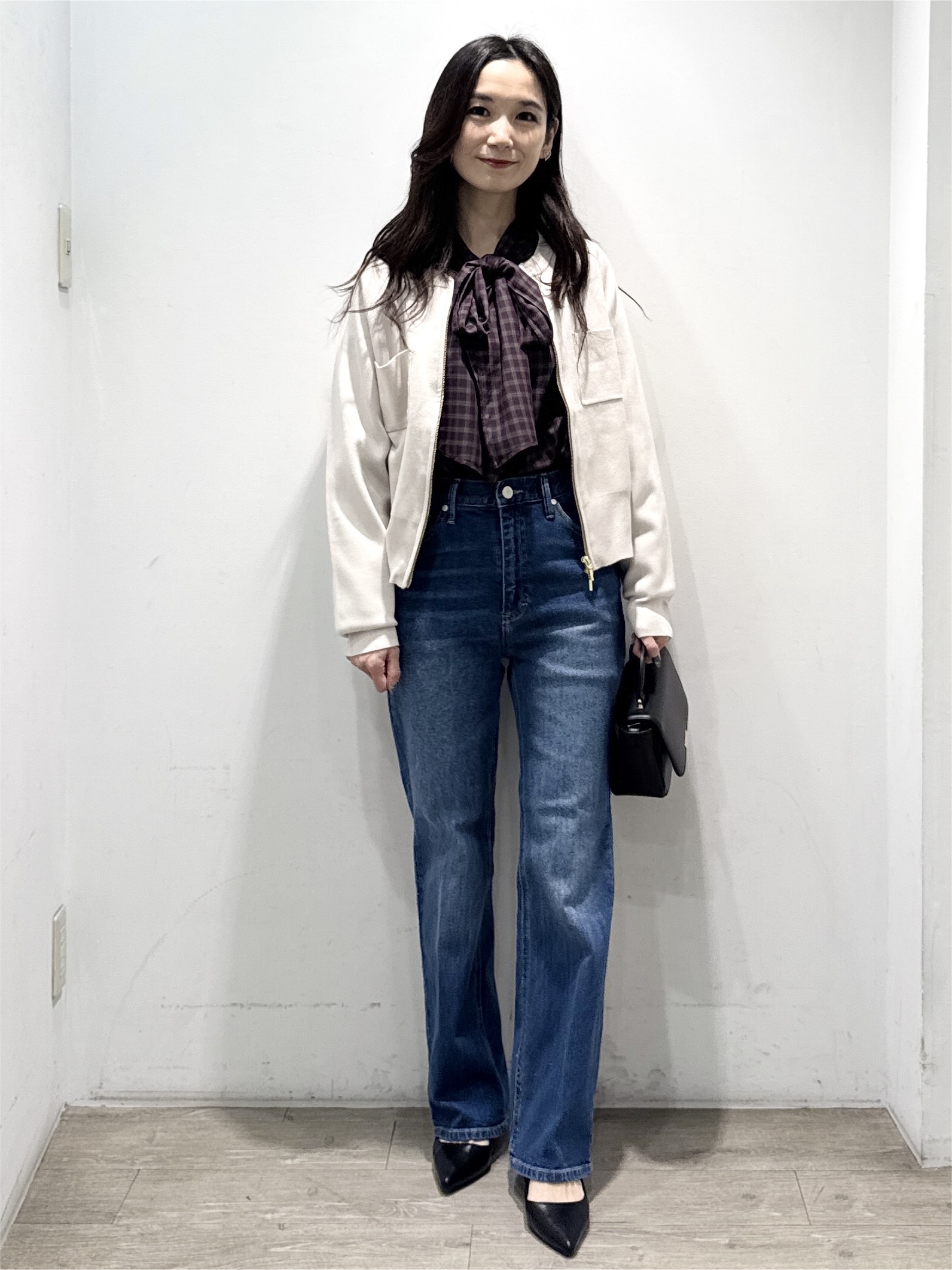 yuicciさんの「OPAQUE.CLIP｜【UV／遮熱性】ZIPニットカーディガン《洗濯機OK》」を使ったコーディネート