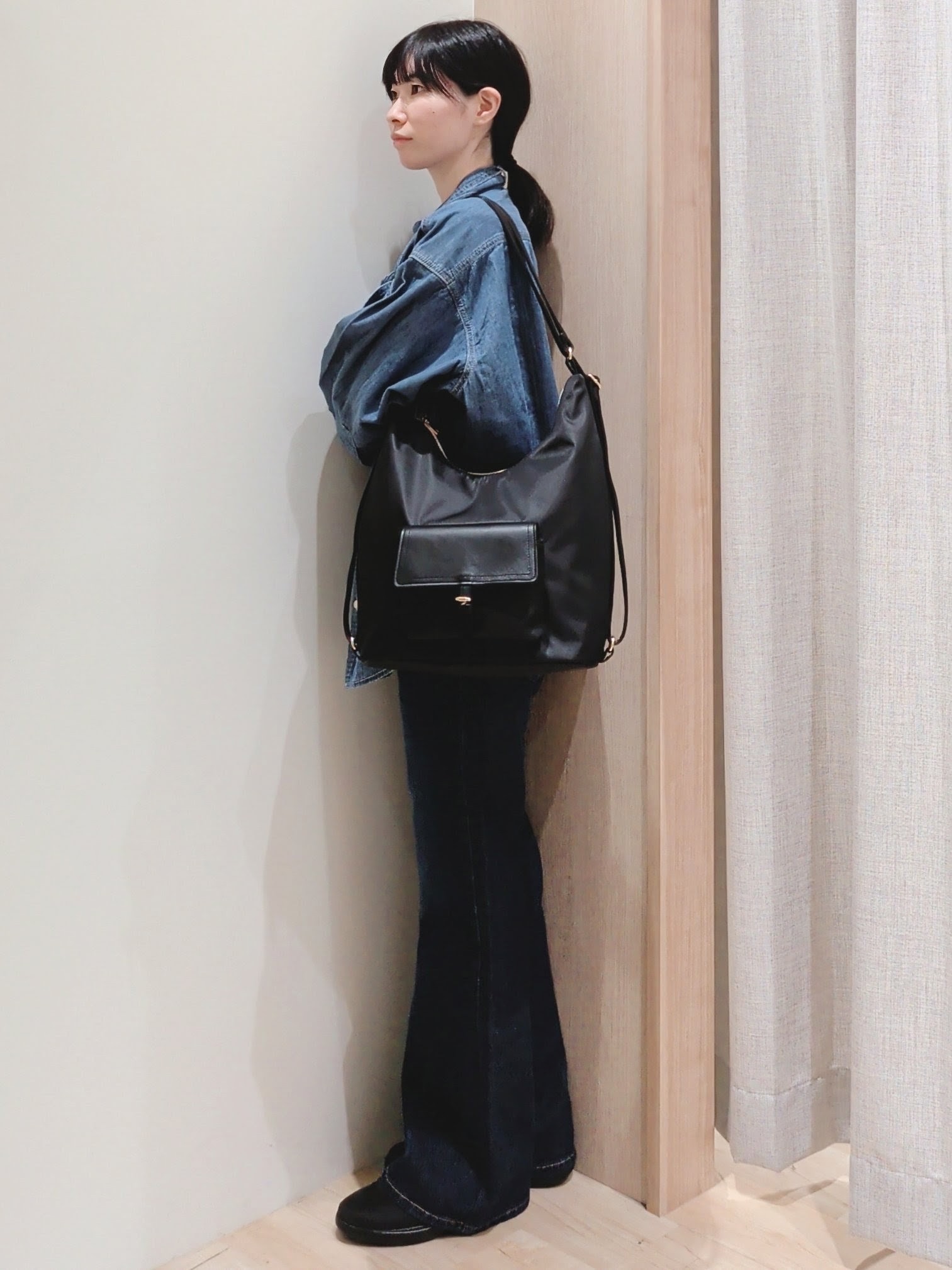 Yuiさんの「grove｜【Lee&times;grove別注】DENIM BOWTIE SHIRTS」を使ったコーディネート
