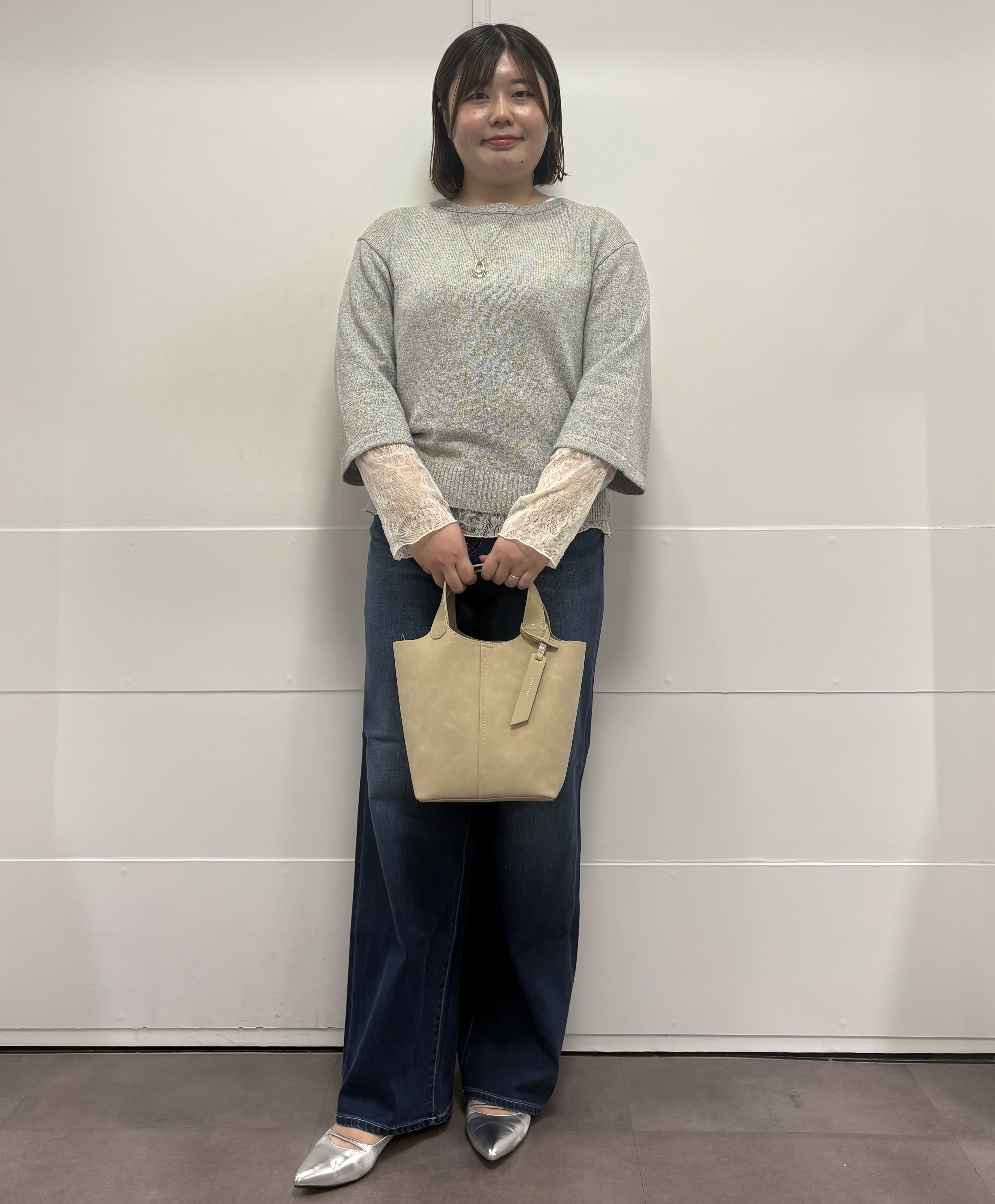 MIさんの「UNTITLED｜【アンサンブル可/手洗い可】杢調プルオーバーニット」を使ったコーディネート