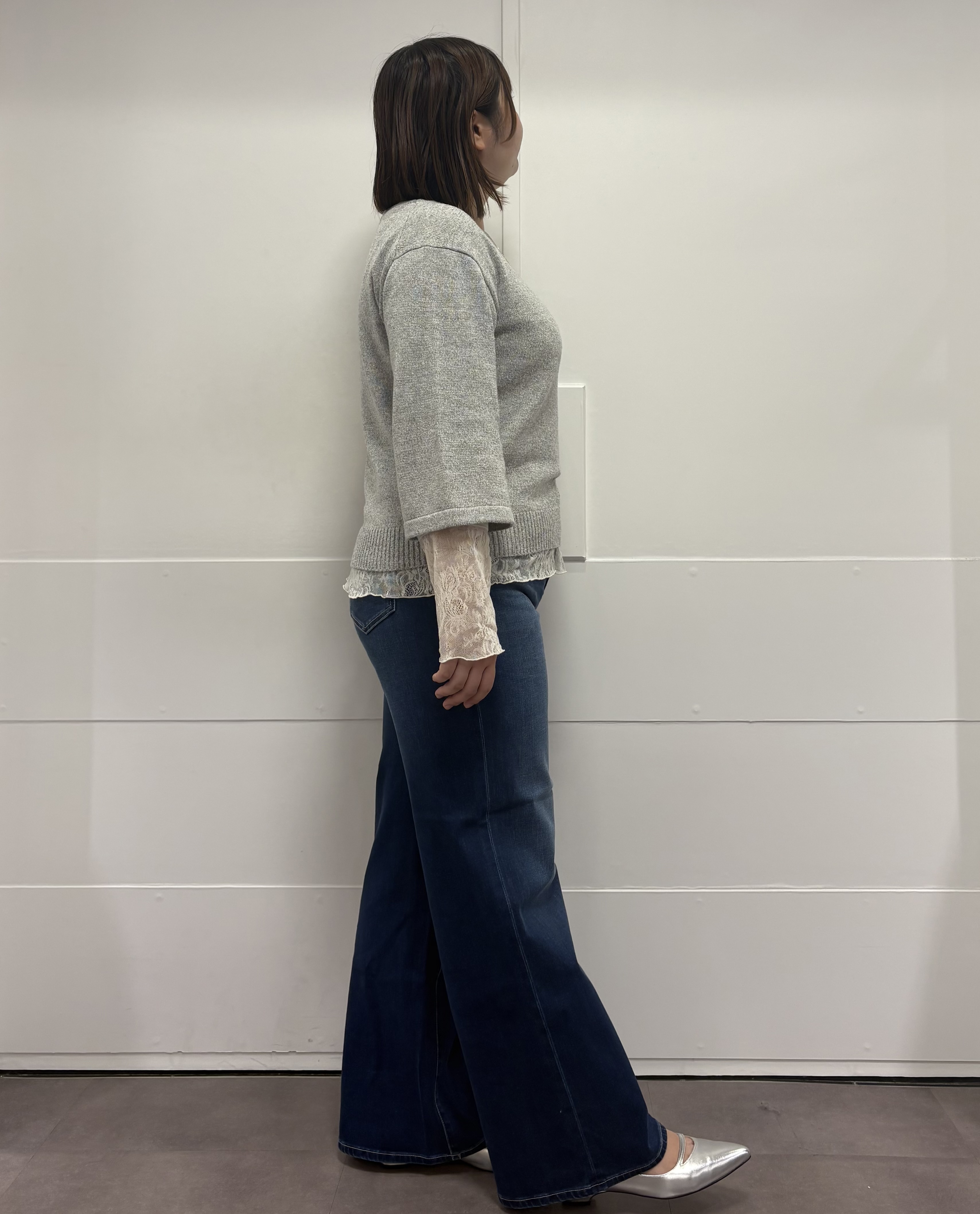 MIさんの「UNTITLED｜【アンサンブル可/手洗い可】杢調プルオーバーニット」を使ったコーディネート