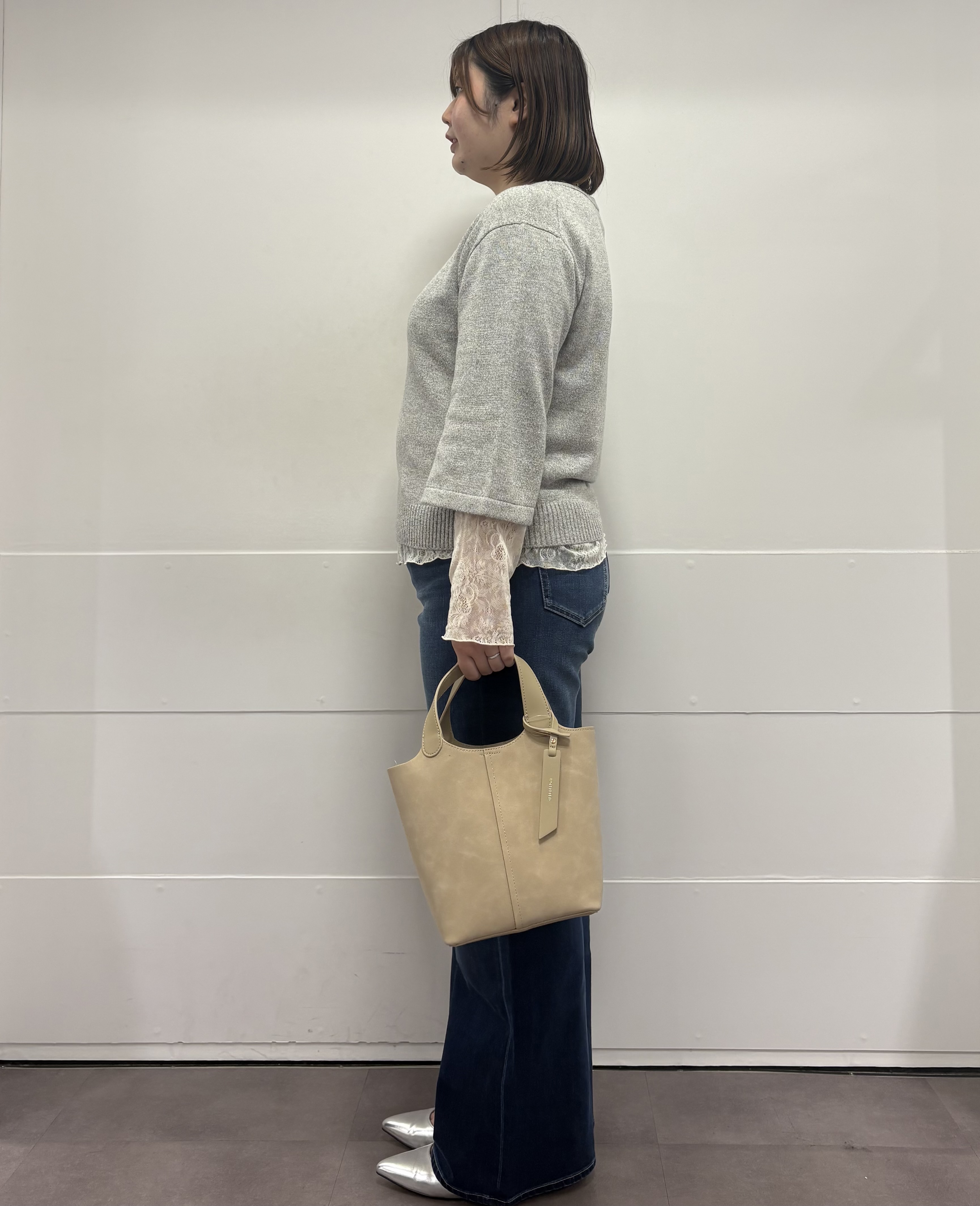 MIさんの「UNTITLED｜【アンサンブル可/手洗い可】杢調プルオーバーニット」を使ったコーディネート