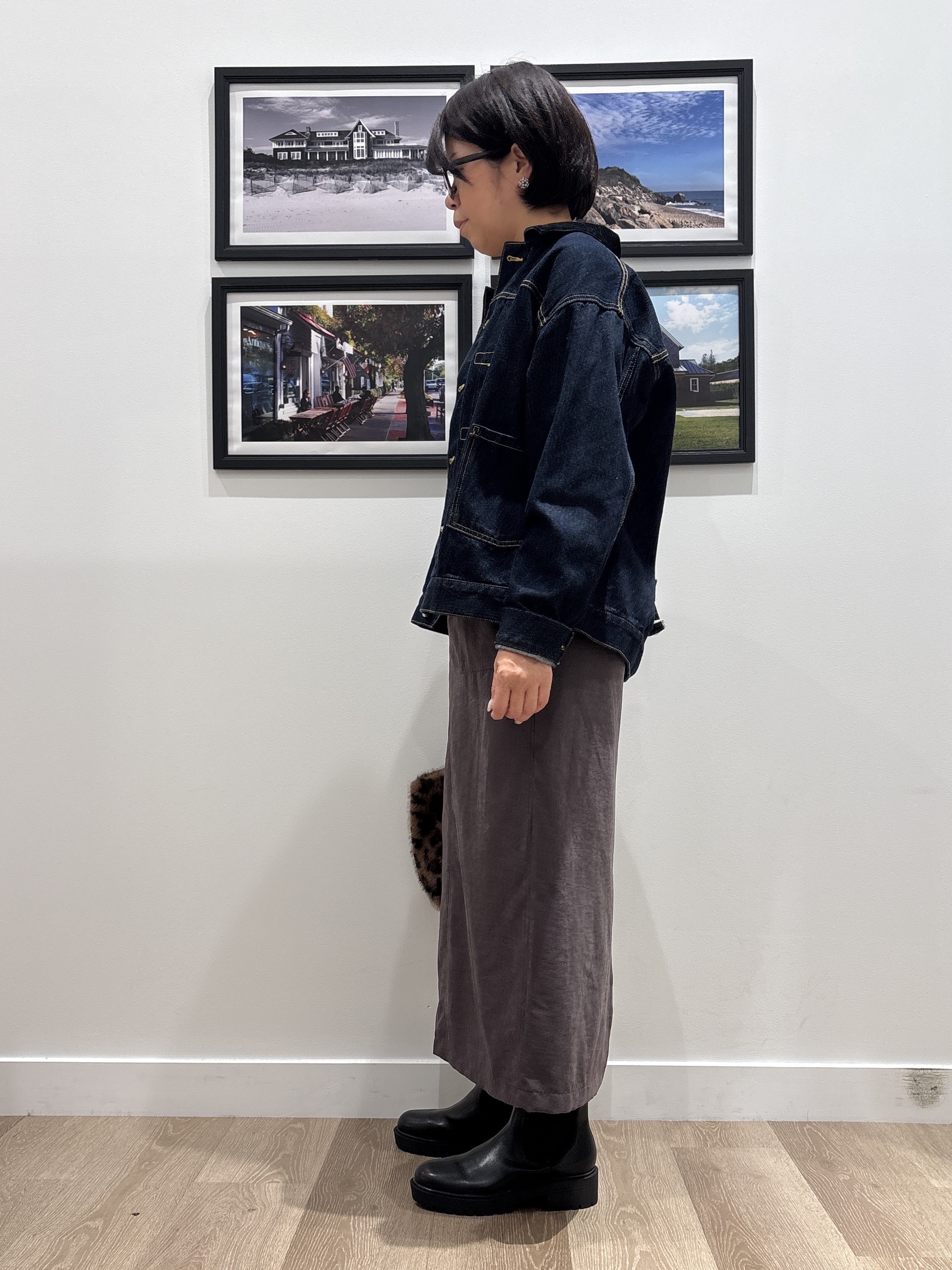 Naoさんの「Dessin｜【洗える/秋羽織り】衿コーデュロイデニムジャケット」を使ったコーディネート