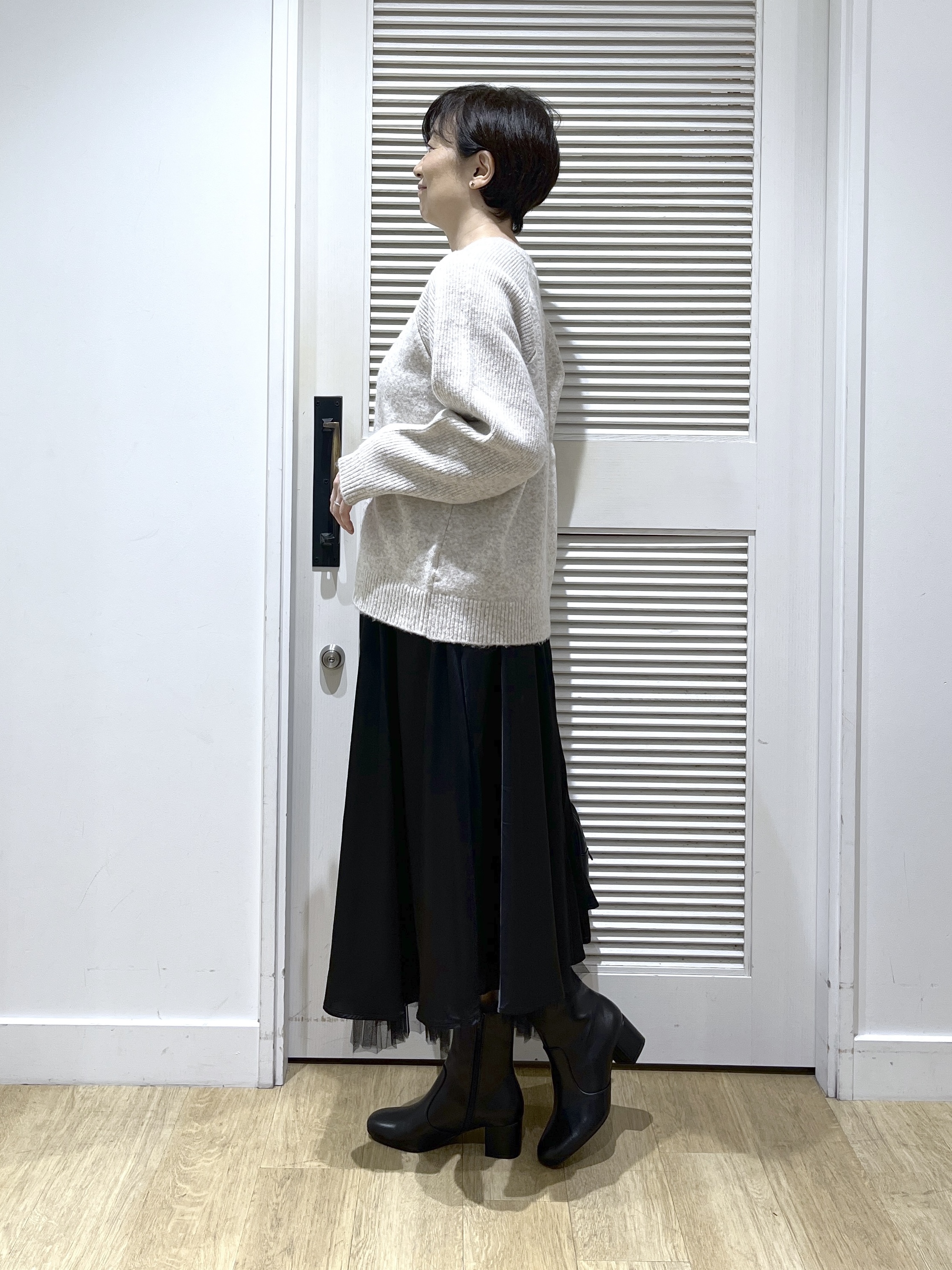 Miyazakiさんの「Dessin｜【洗濯機OK/サスティナブル/6色展開】編地切替ラグラン ニットプルオーバー」を使ったコーディネート